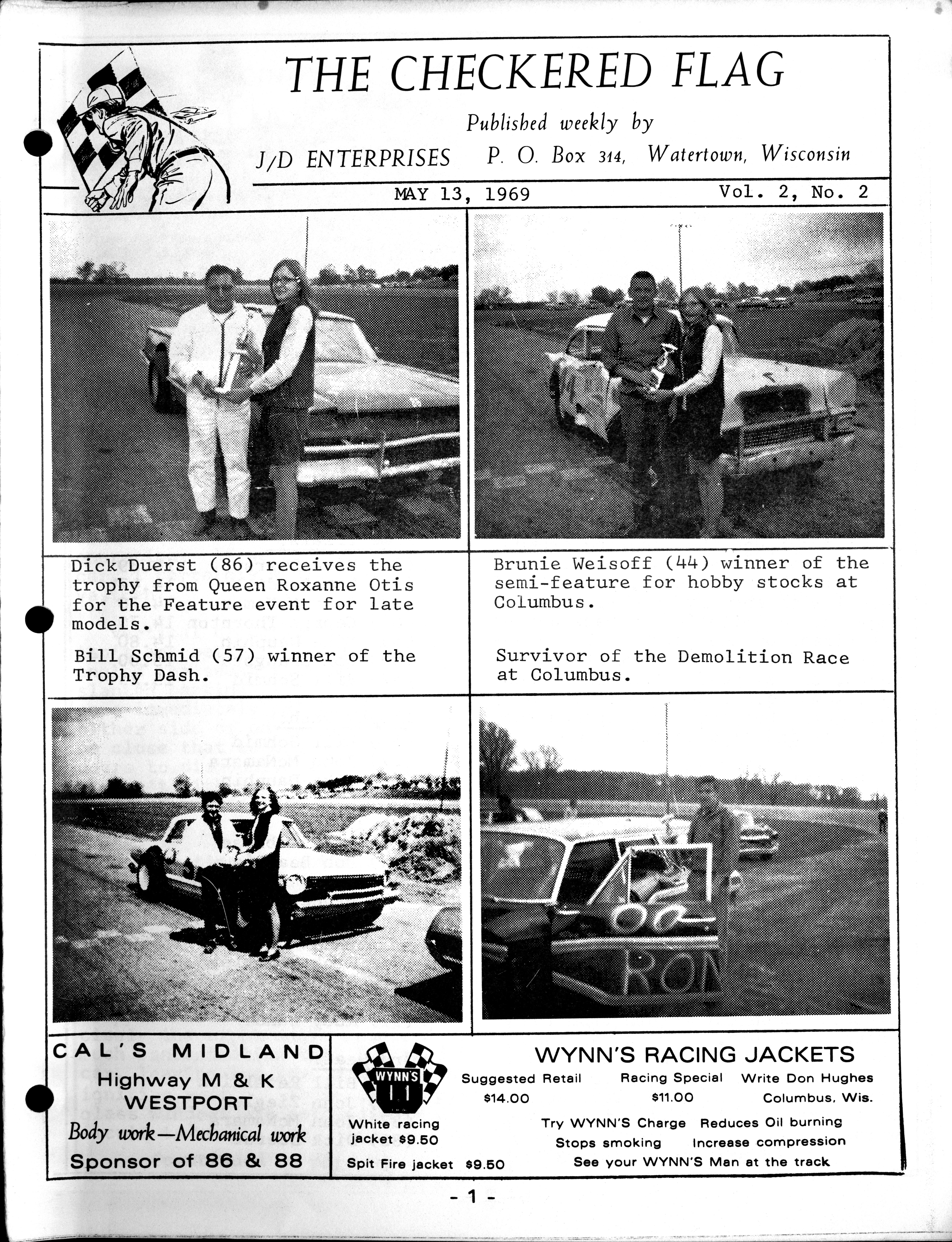 Checkered Flag Racing News Checkered Flag Racing News - 1969-05-13