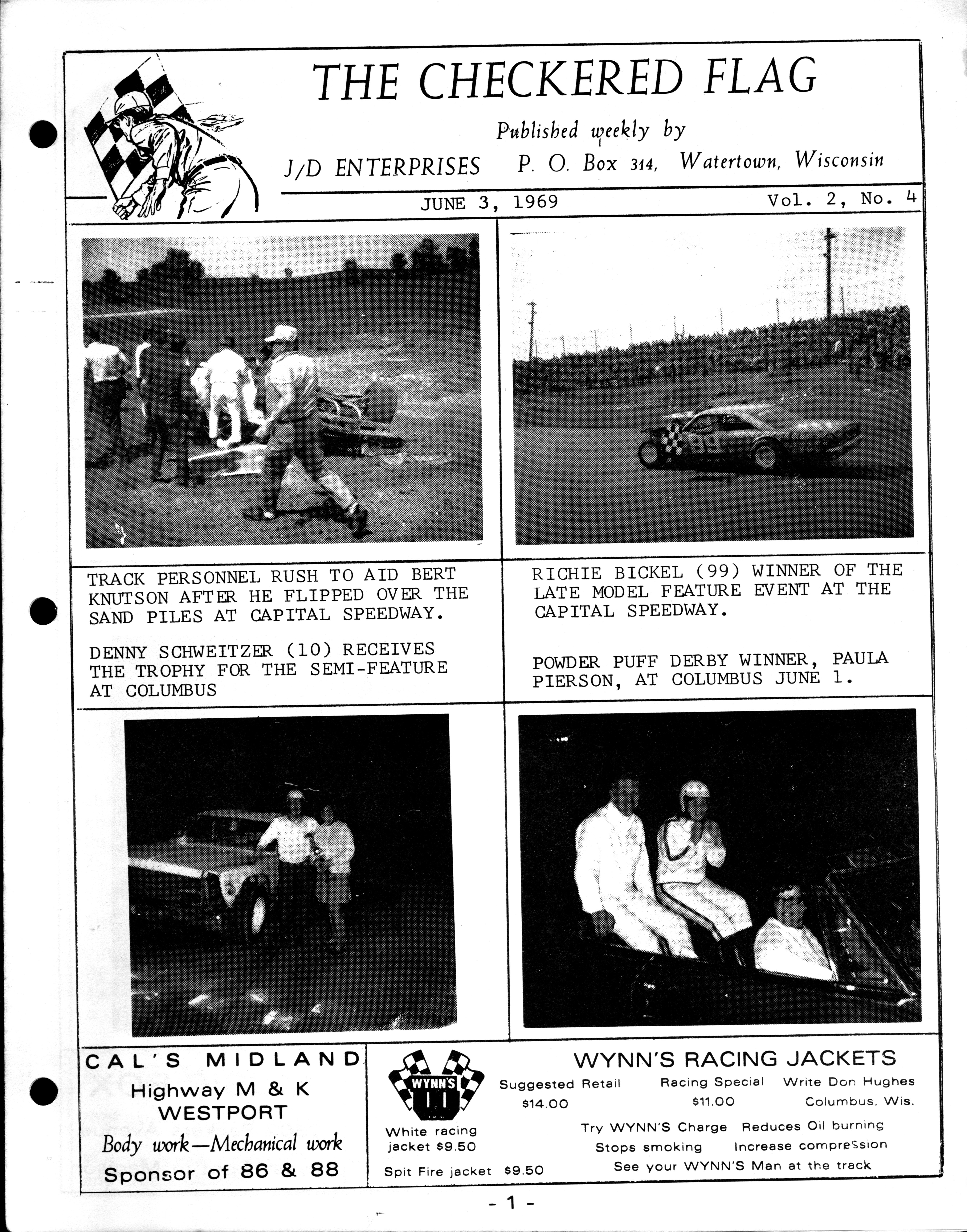 Checkered Flag Racing News Checkered Flag Racing News - 1969-06-03
