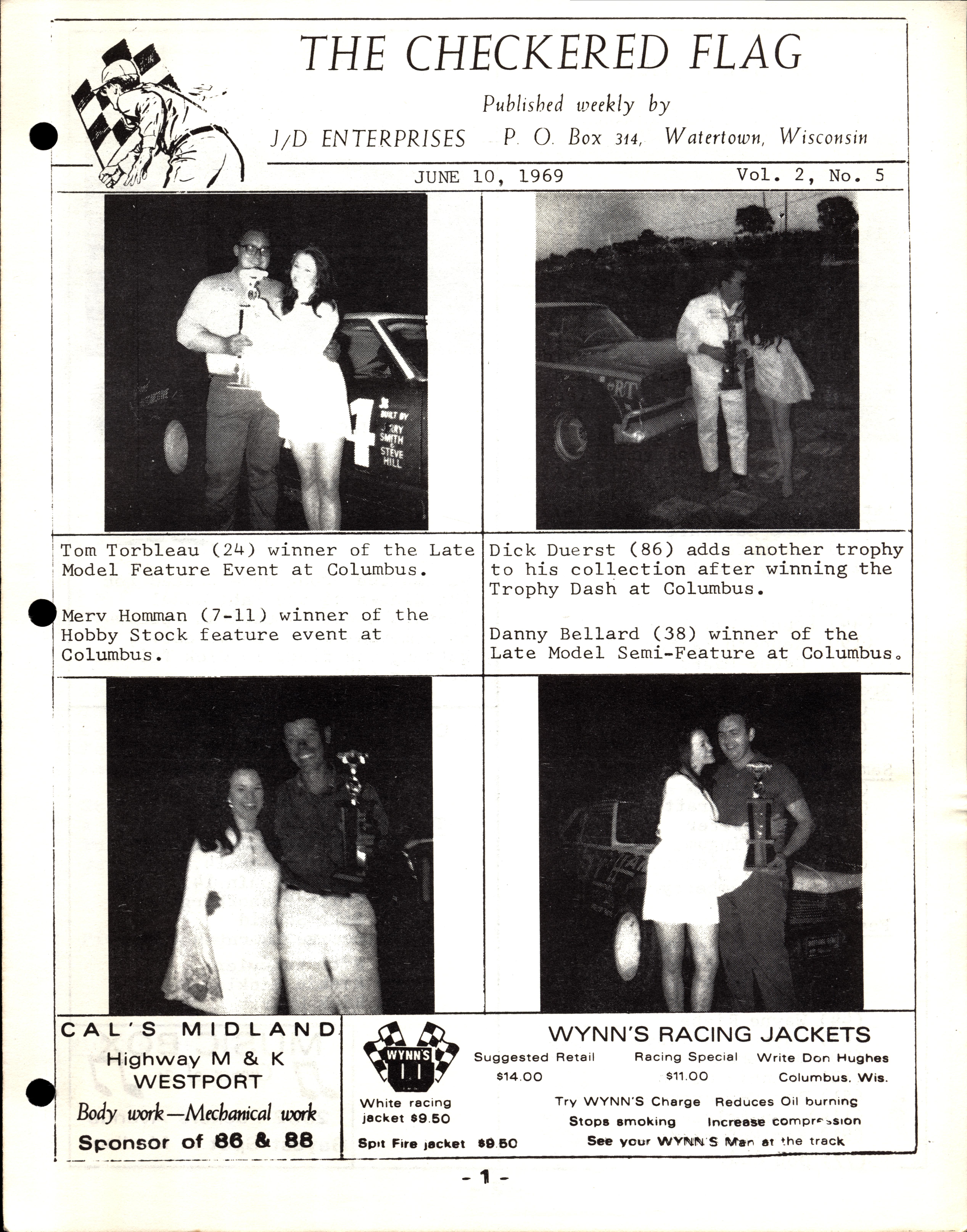 Checkered Flag Racing News Checkered Flag Racing News - 1969-06-10