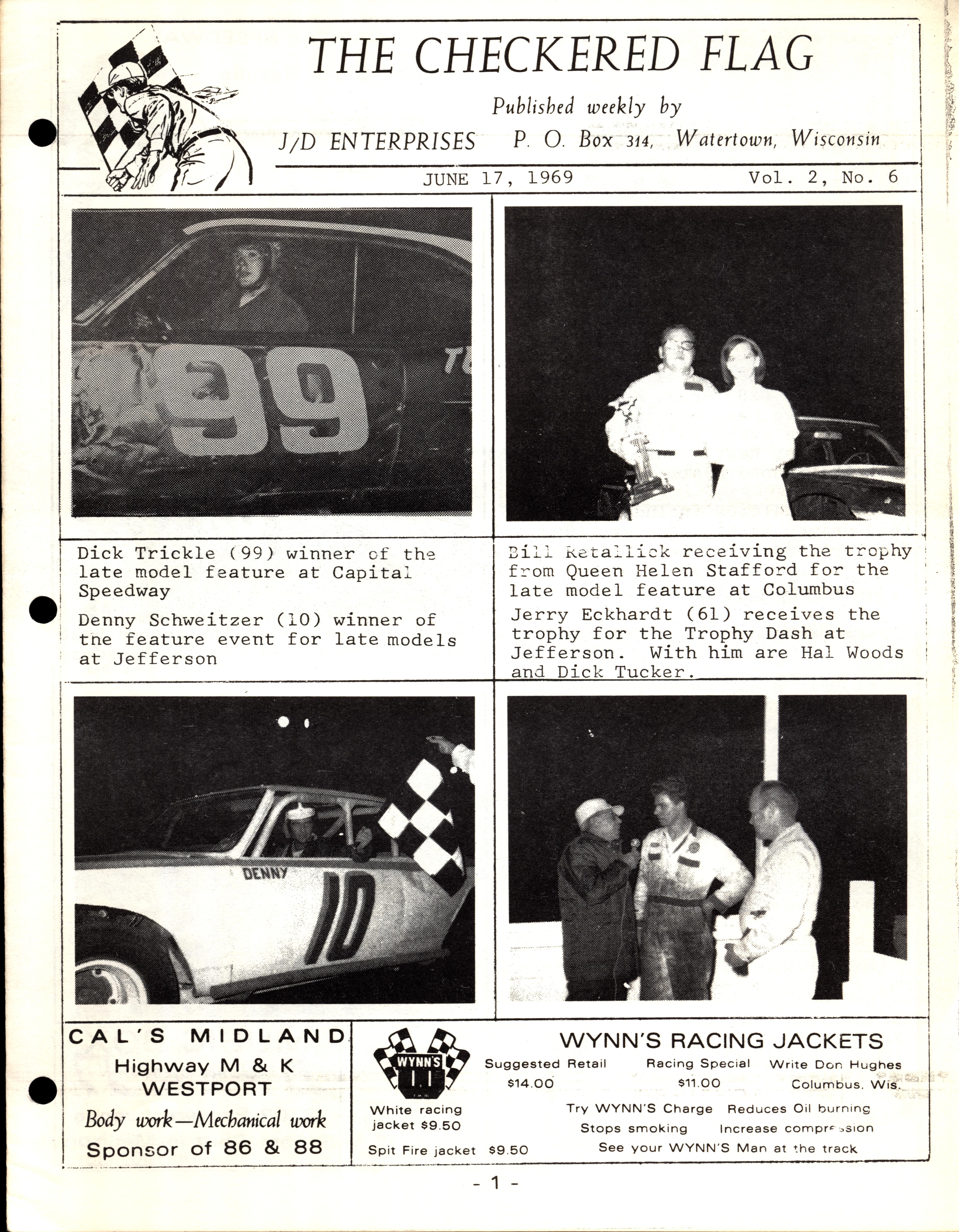 Checkered Flag Racing News Checkered Flag Racing News - 1969-06-17
