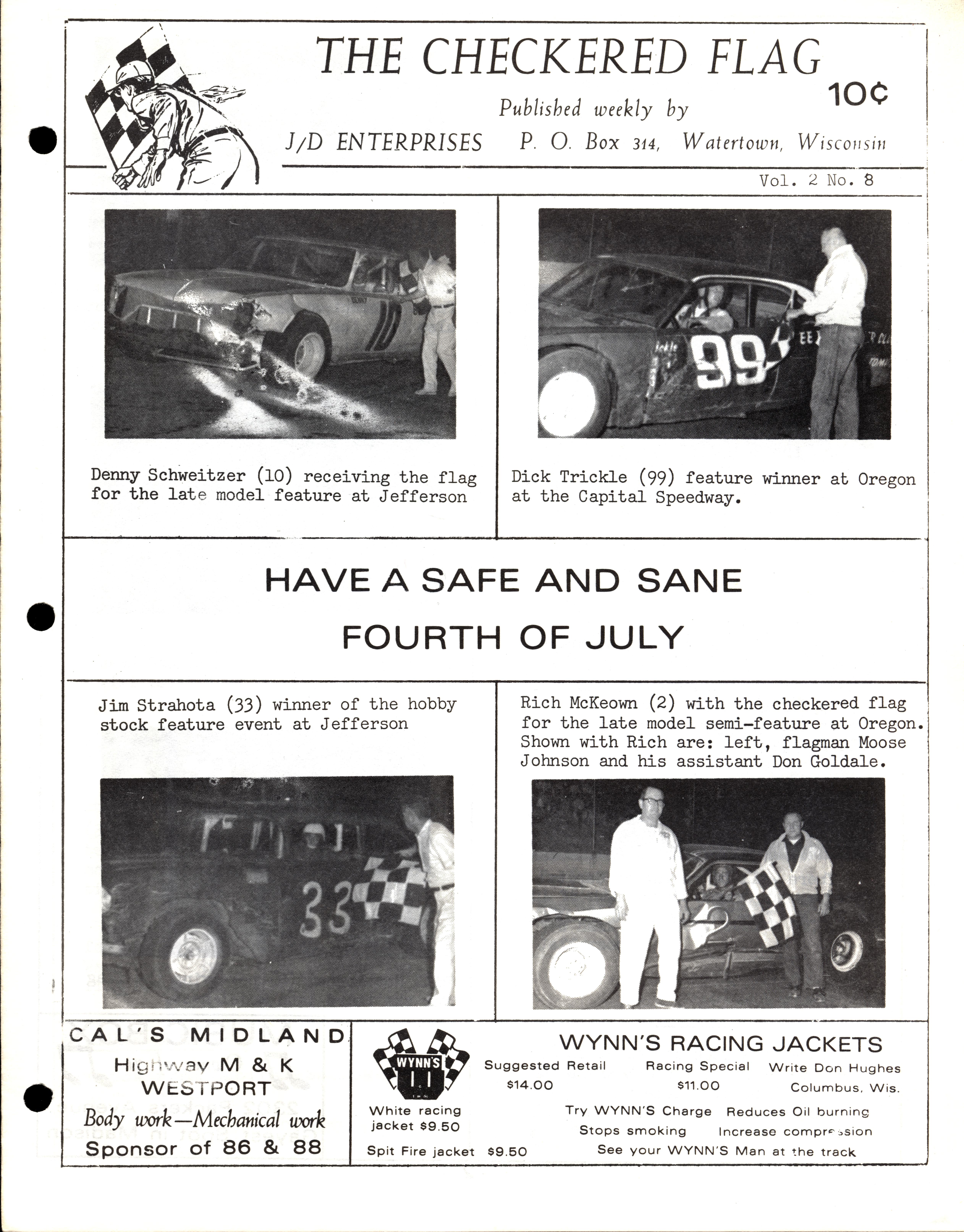 Checkered Flag Racing News Checkered Flag Racing News - 1969-07-03