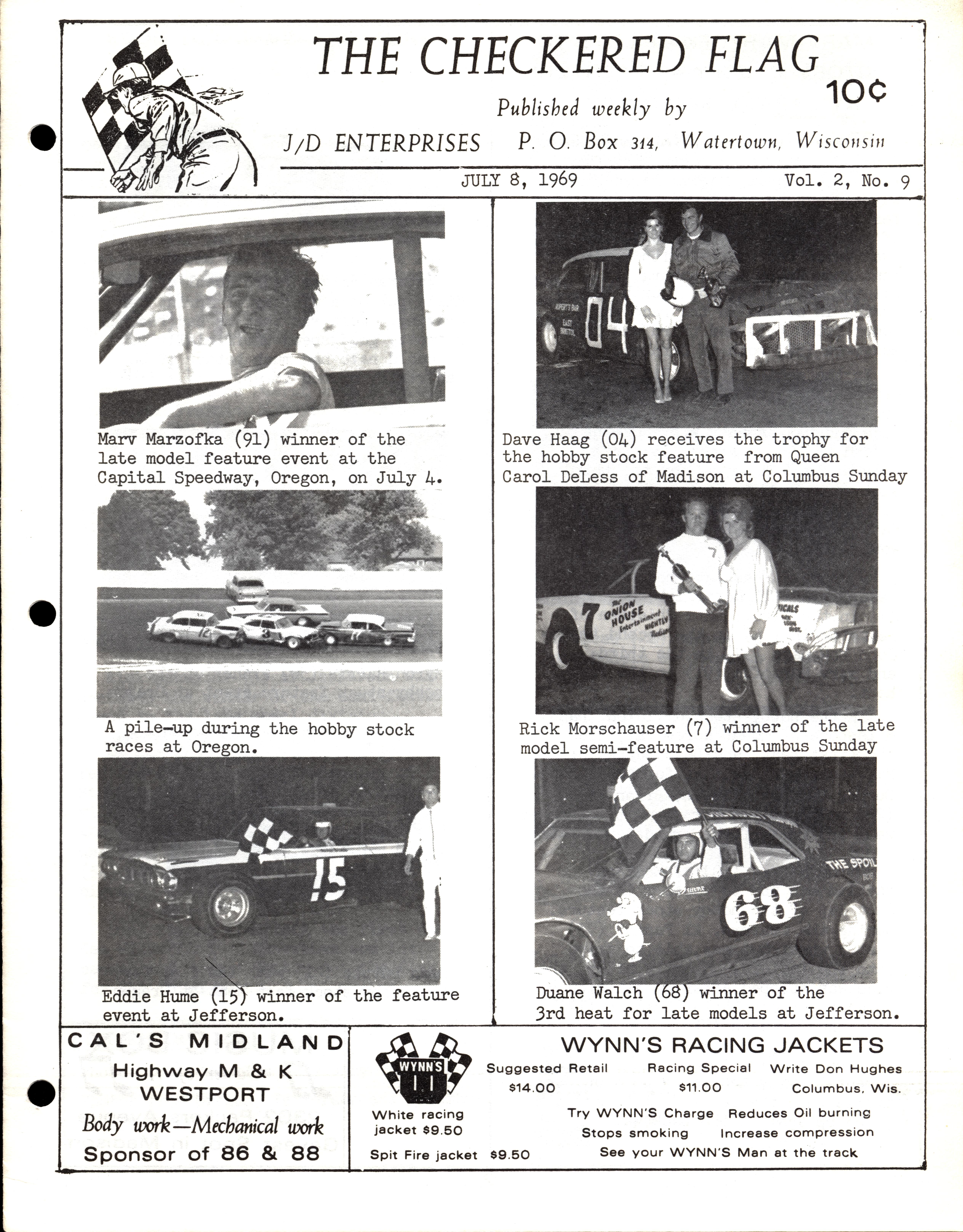 Checkered Flag Racing News Checkered Flag Racing News - 1969-07-10
