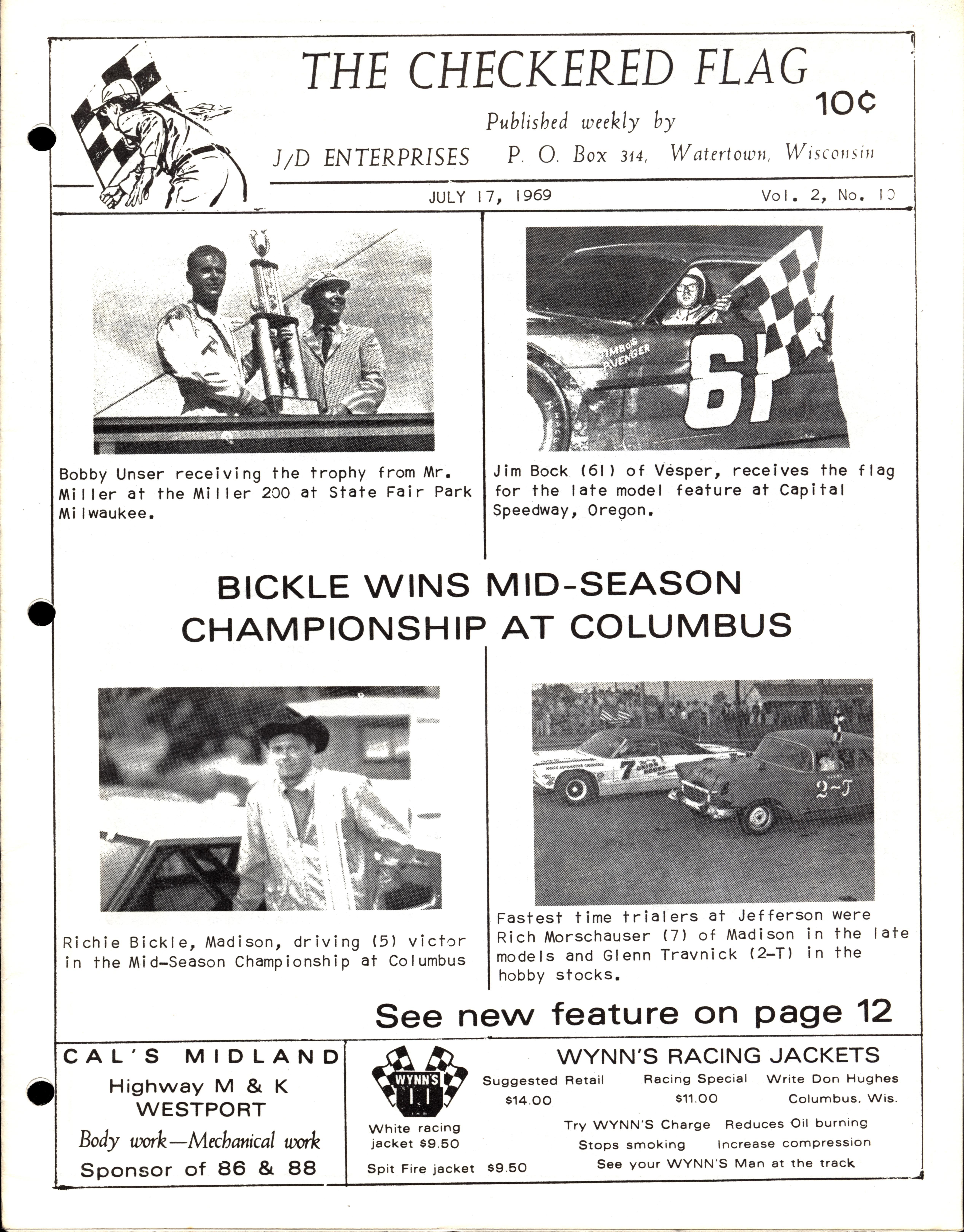 Checkered Flag Racing News Checkered Flag Racing News - 1969-07-17