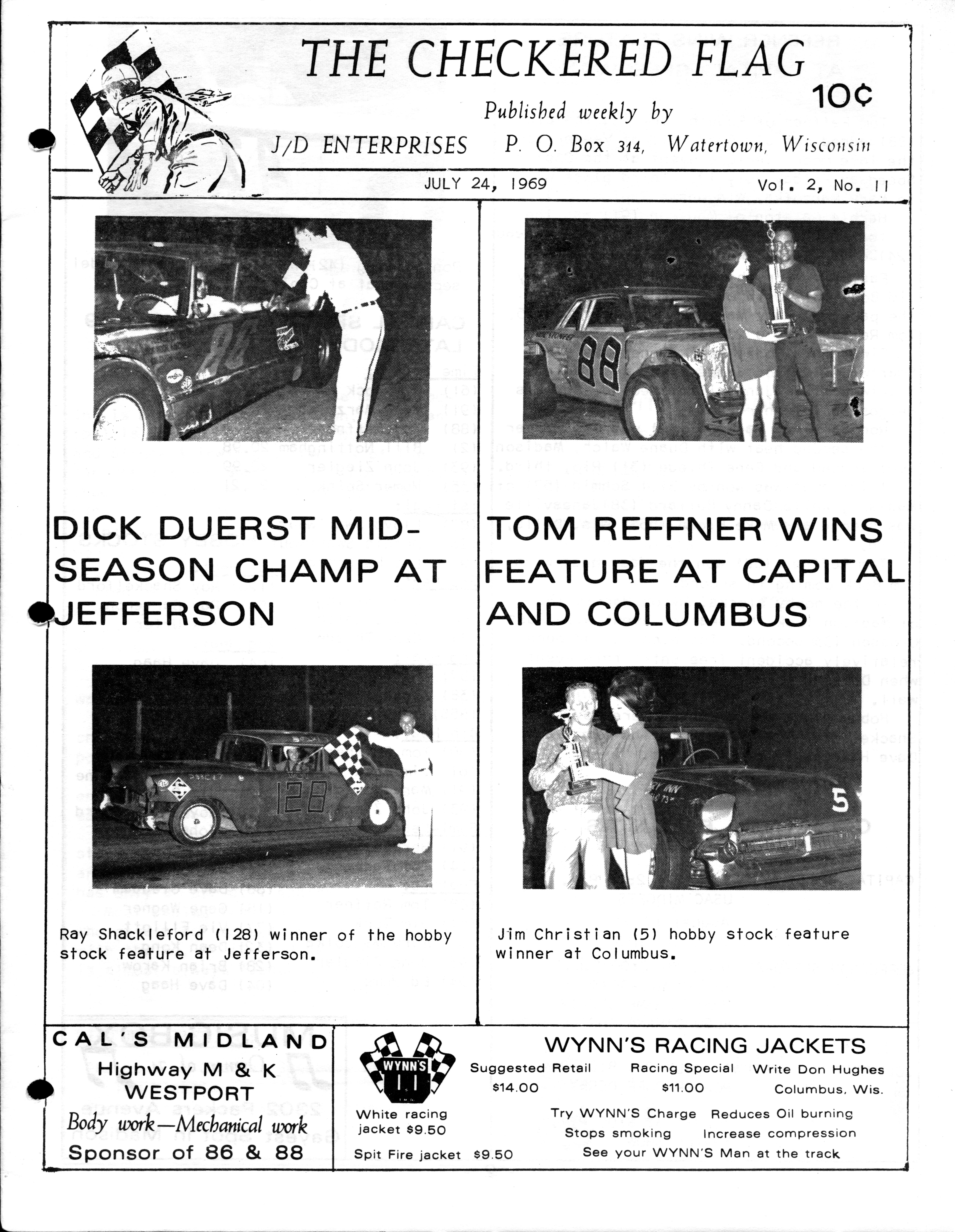 Checkered Flag Racing News Checkered Flag Racing News - 1969-07-24