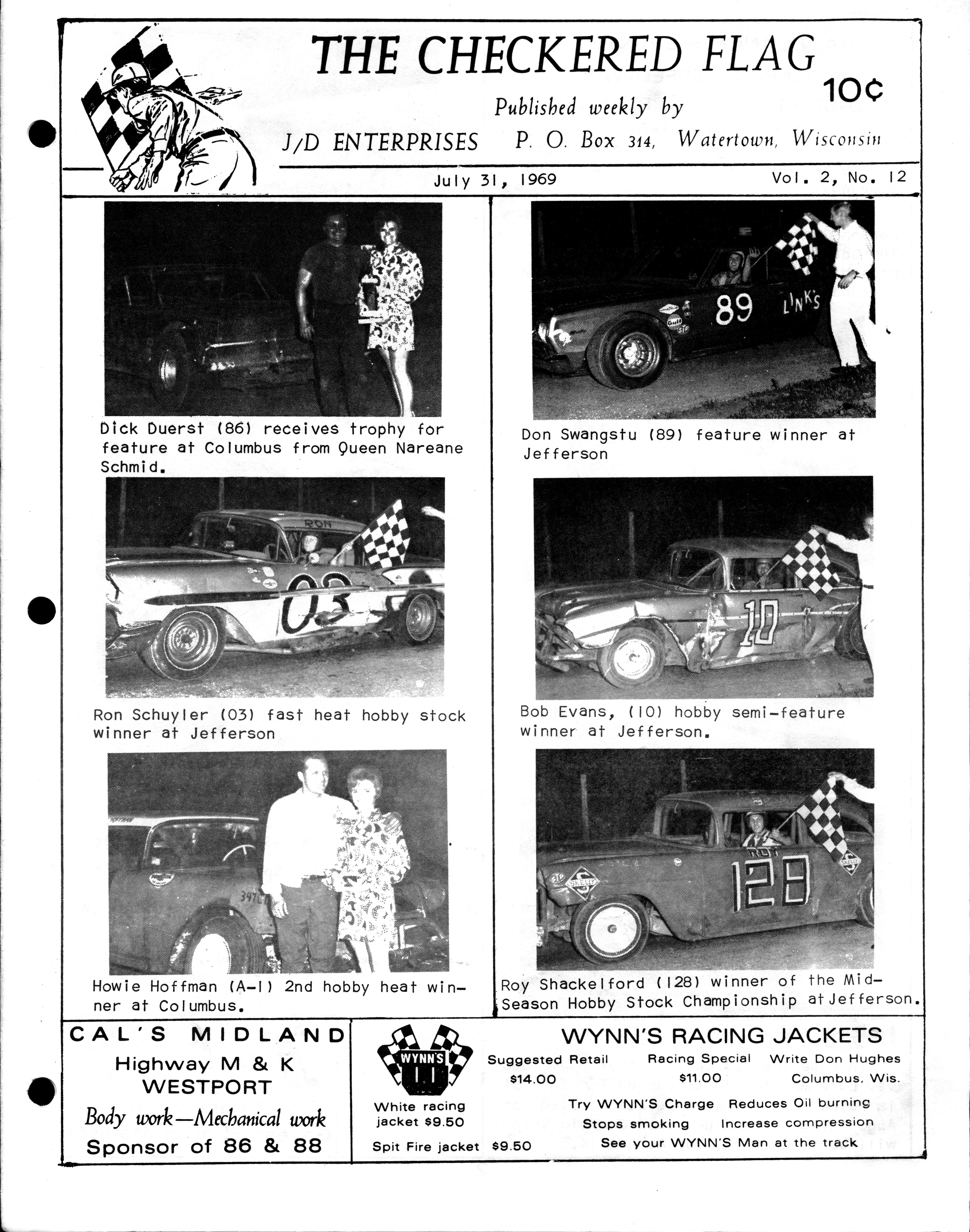 Checkered Flag Racing News Checkered Flag Racing News - 1969-07-31