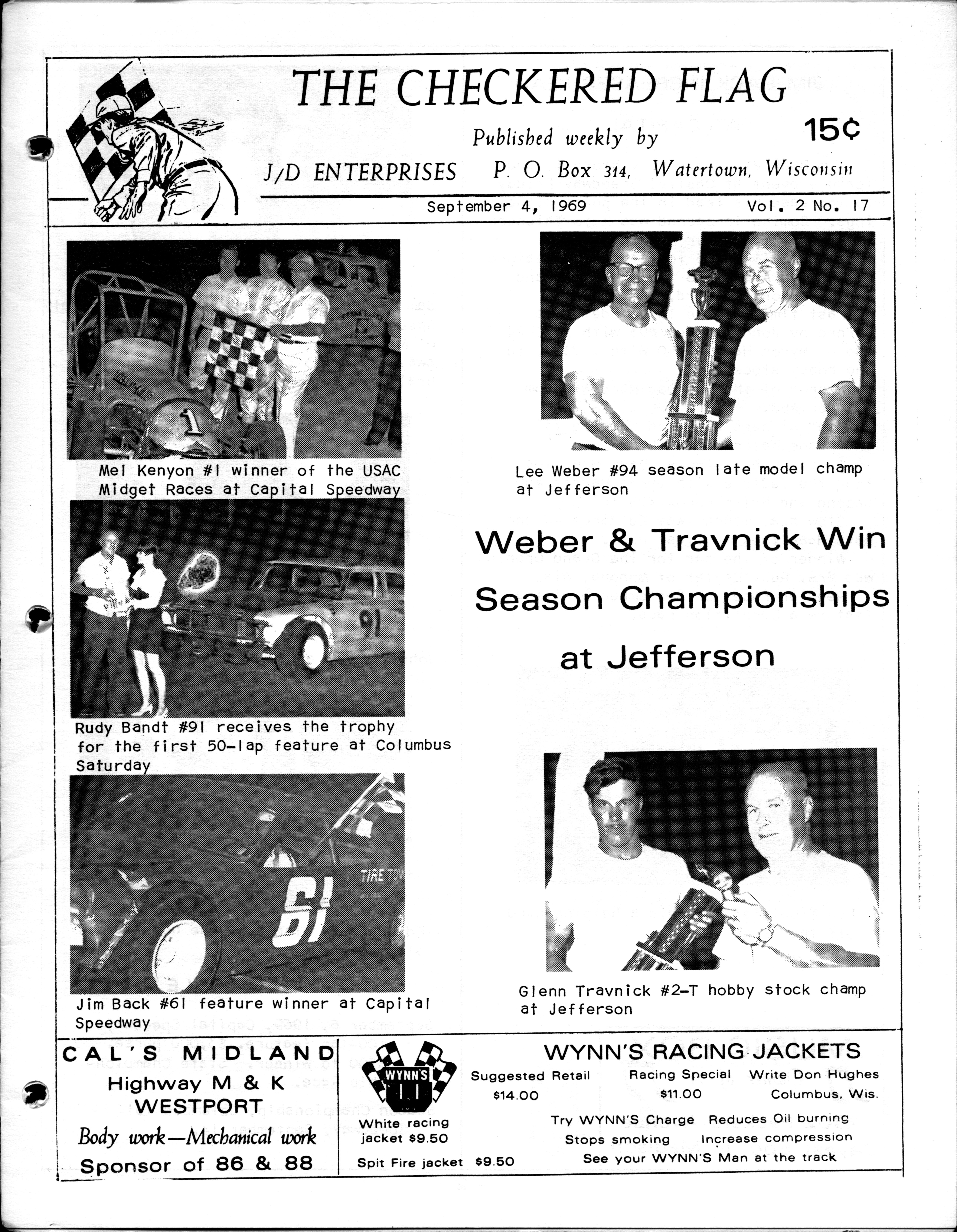 Checkered Flag Racing News Checkered Flag Racing News - 1969-09-04