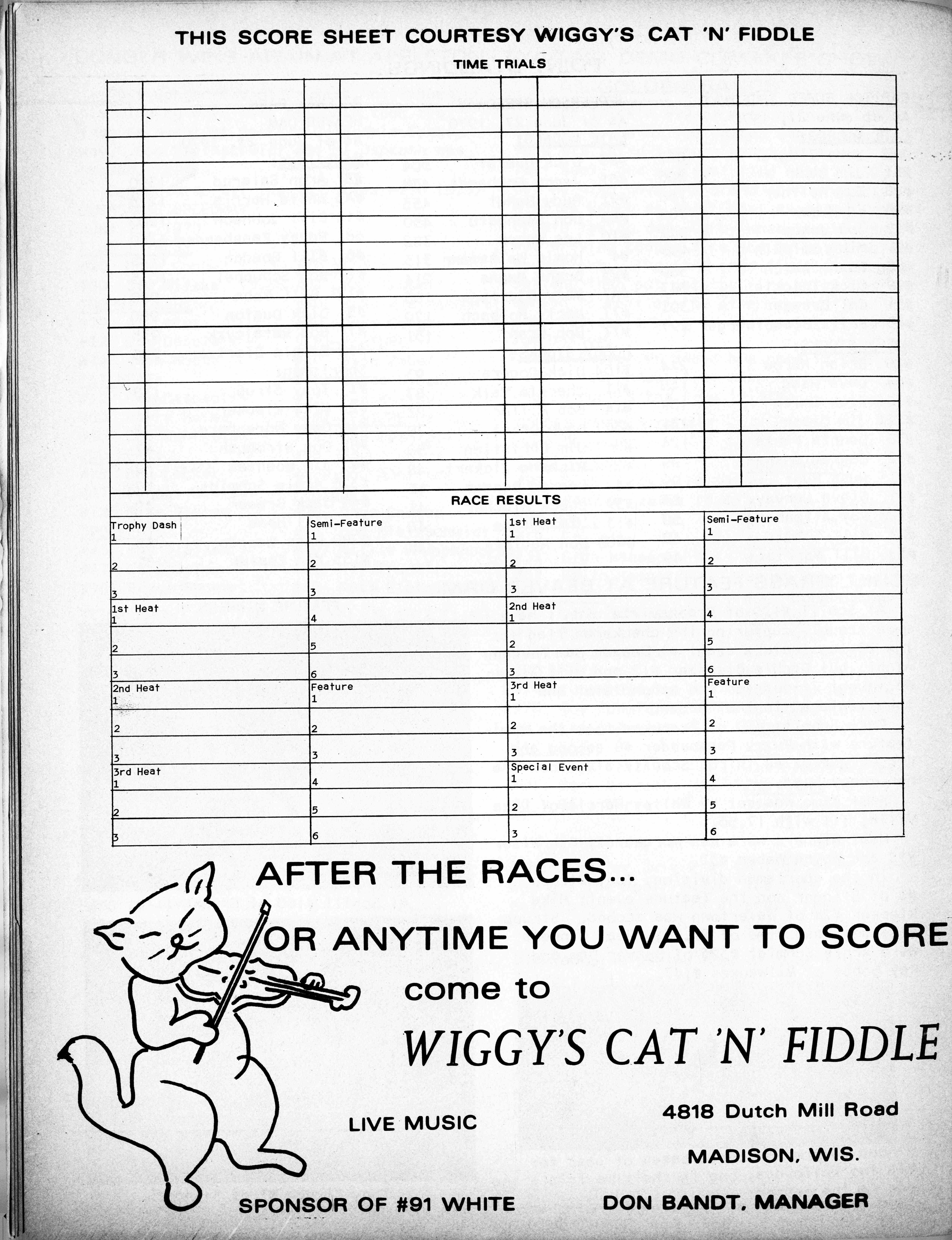 Checkered Flag Racing News July 2, 1970 back cover