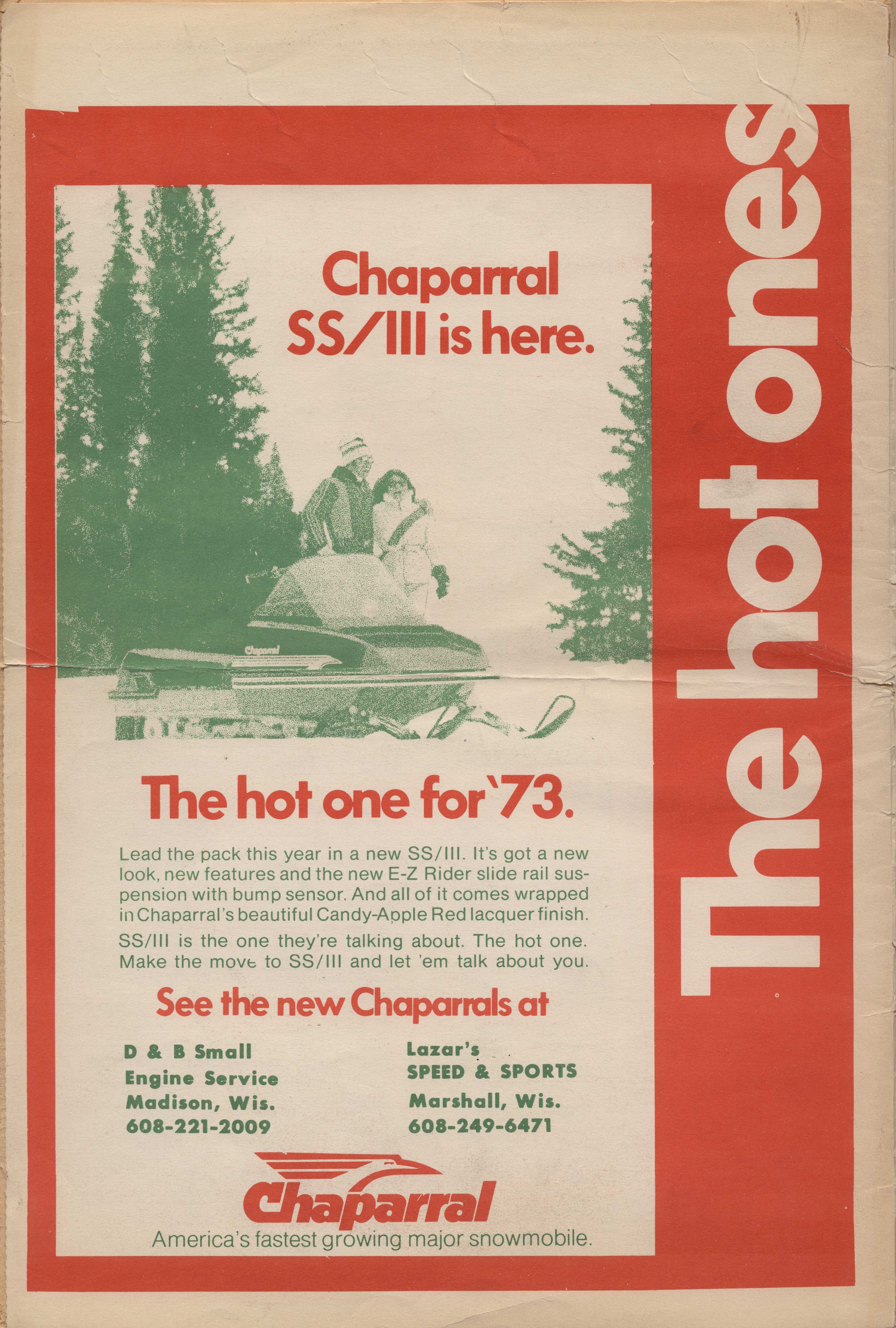 Checkered Flag Racing News December 15, 1972 back cover