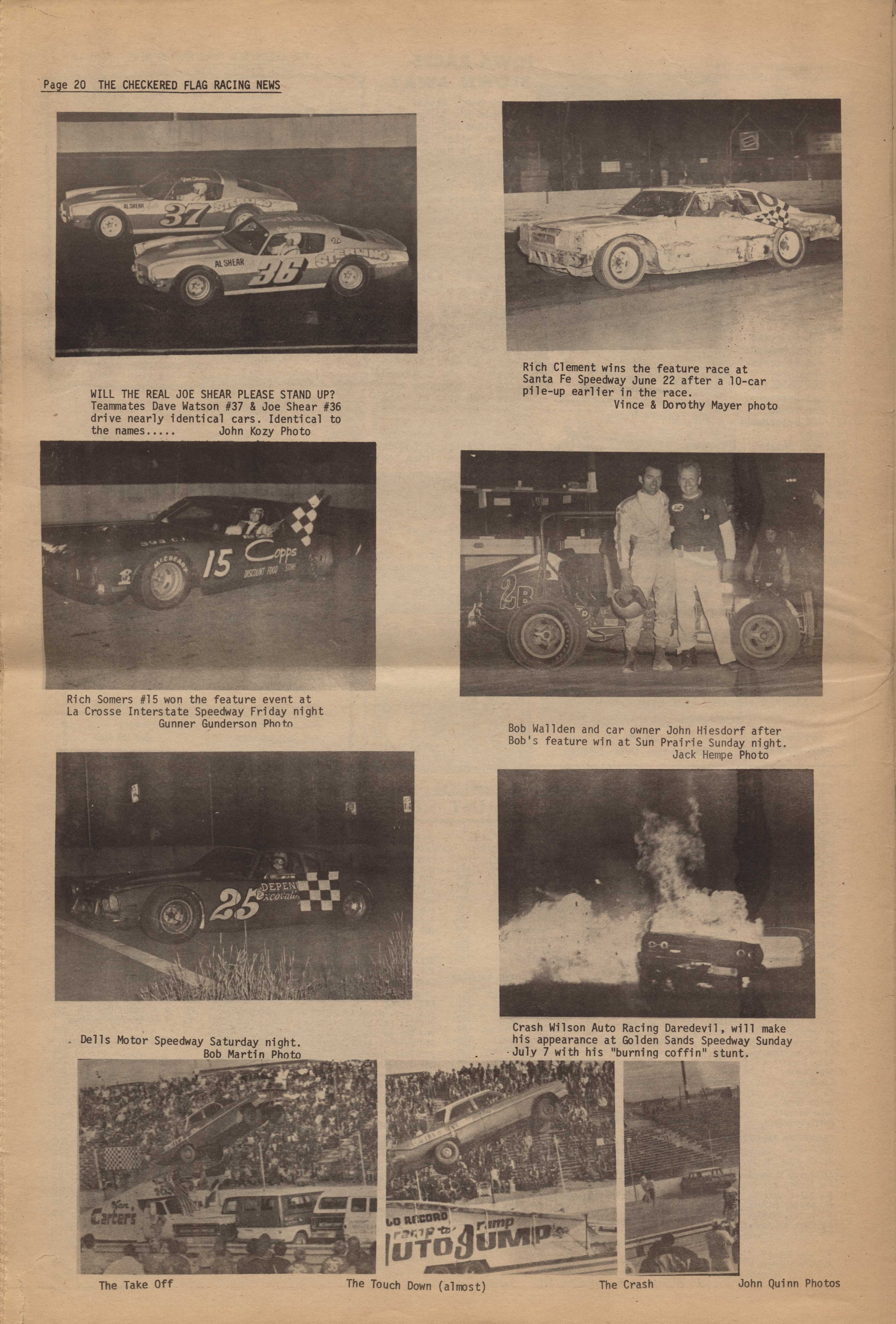 Checkered Flag Racing News June 26, 1974 back cover