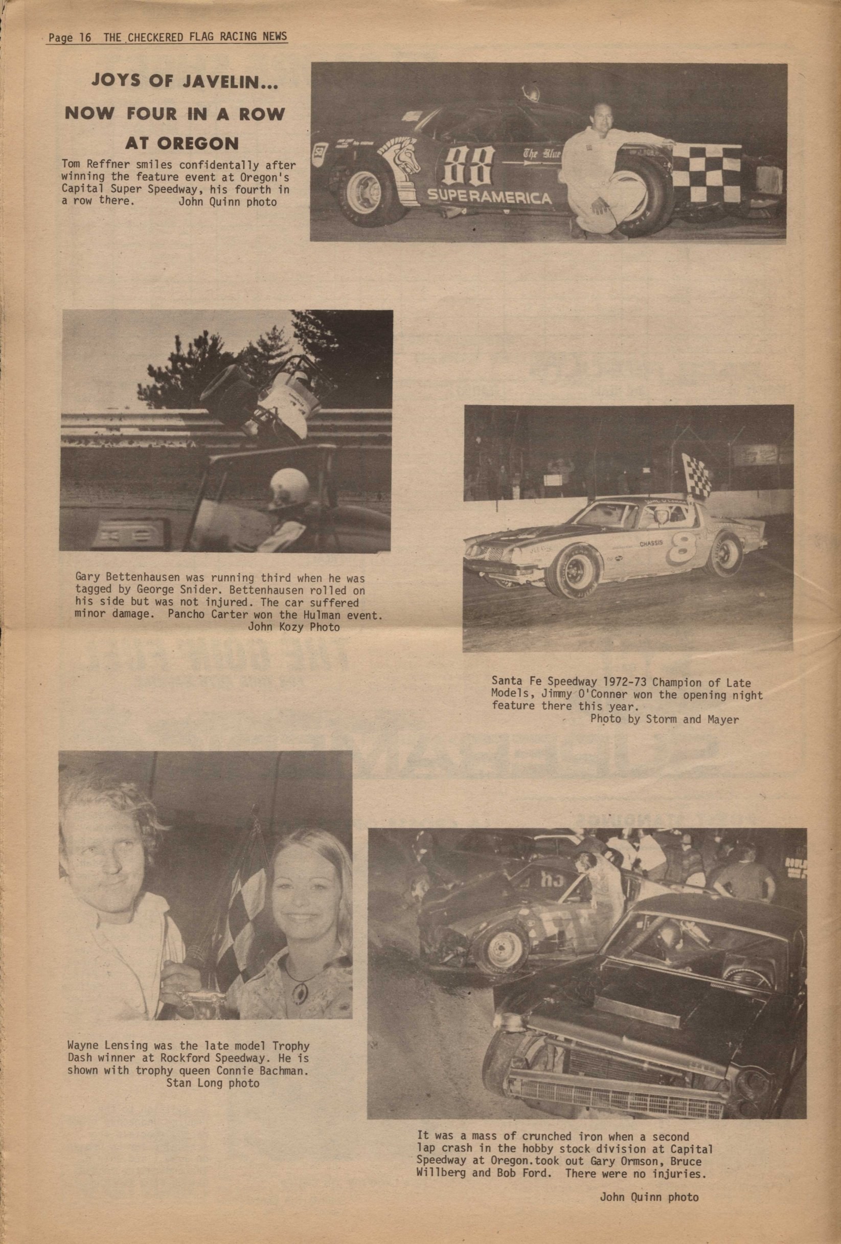 Checkered Flag Racing News May 7, 1975 back cover