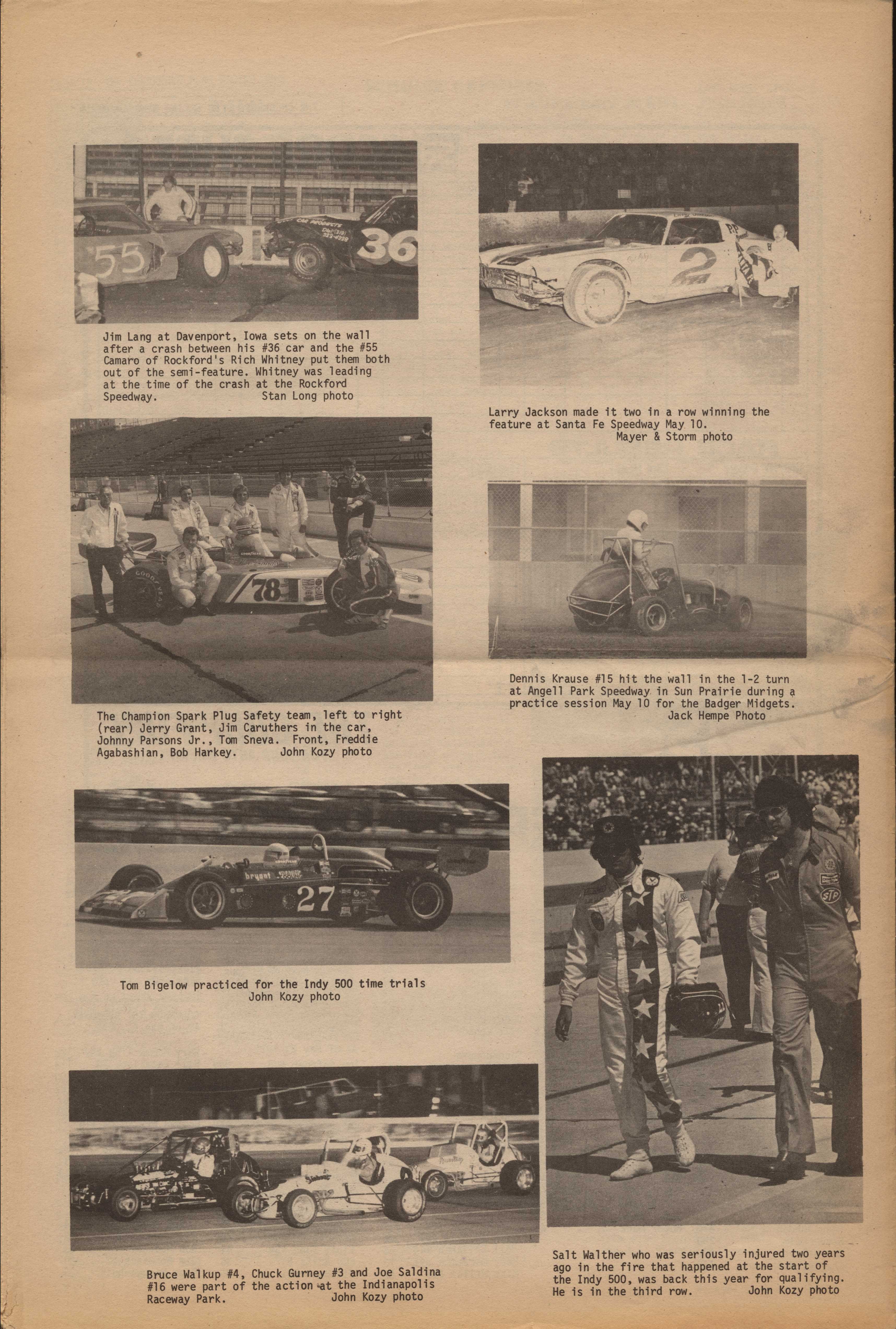 Checkered Flag Racing News May 14, 1975 back cover