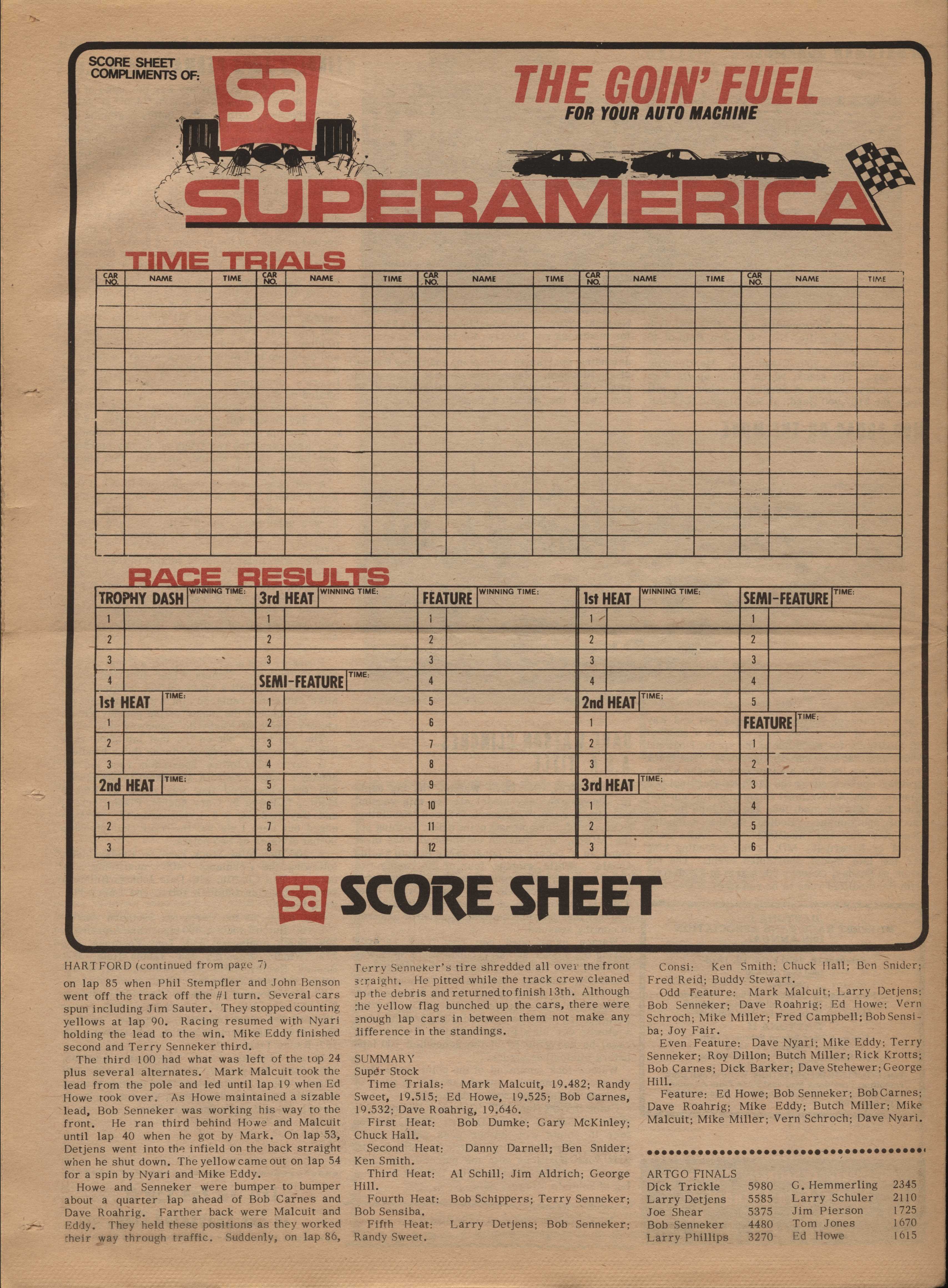 Checkered Flag Racing News back cover