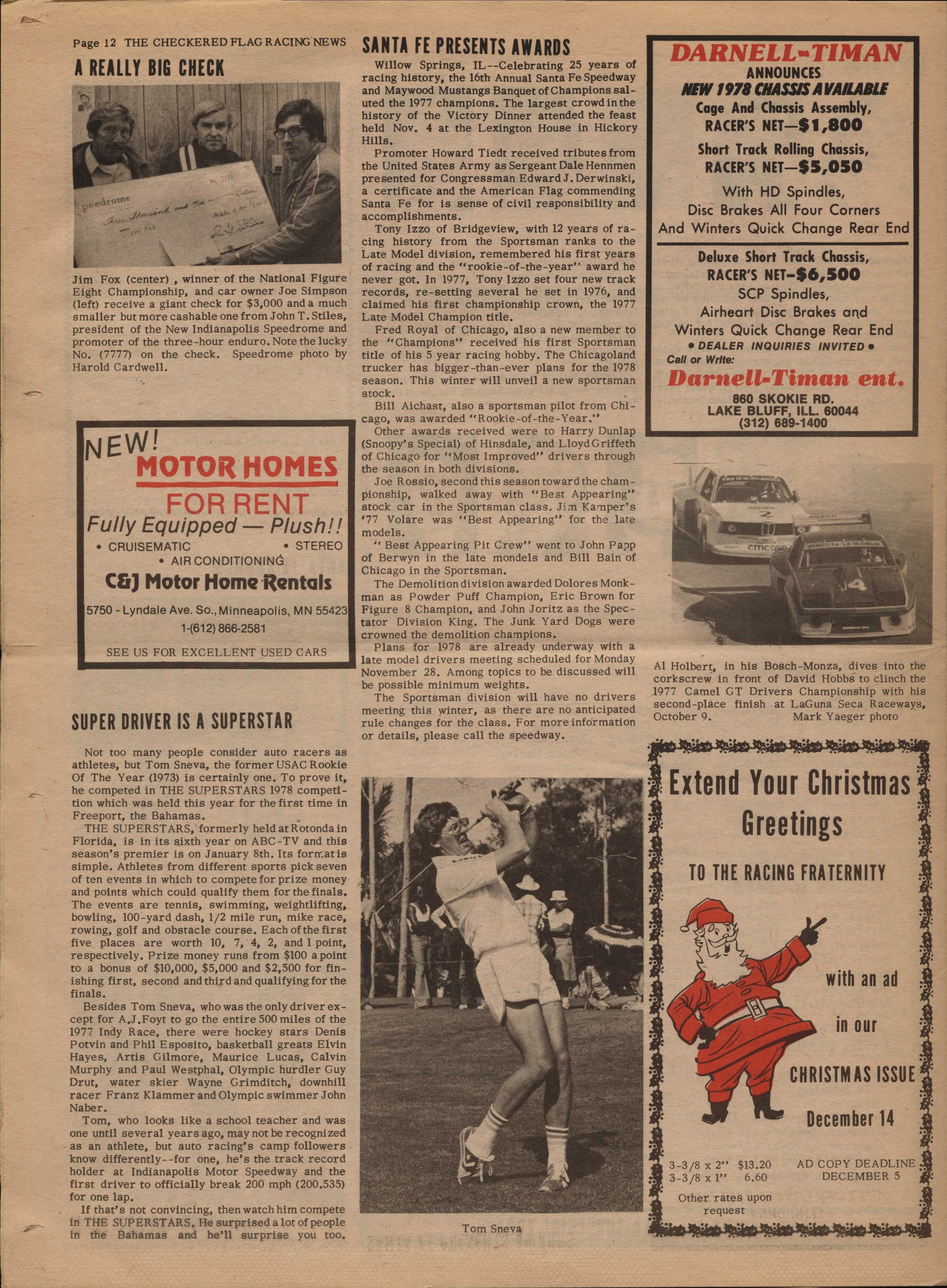 Checkered Flag Racing News back cover