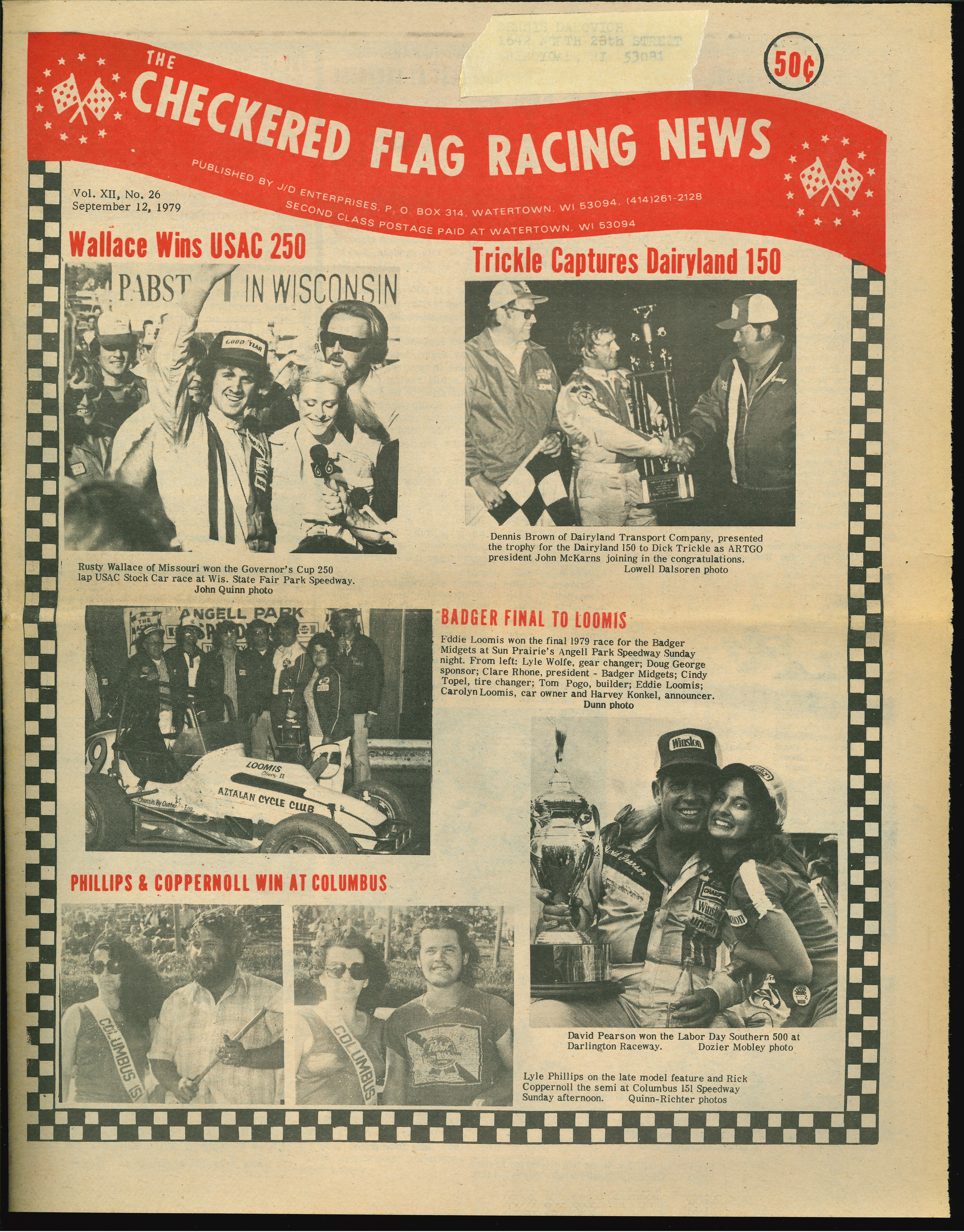 Checkered Flag Racing News September 12, 1979