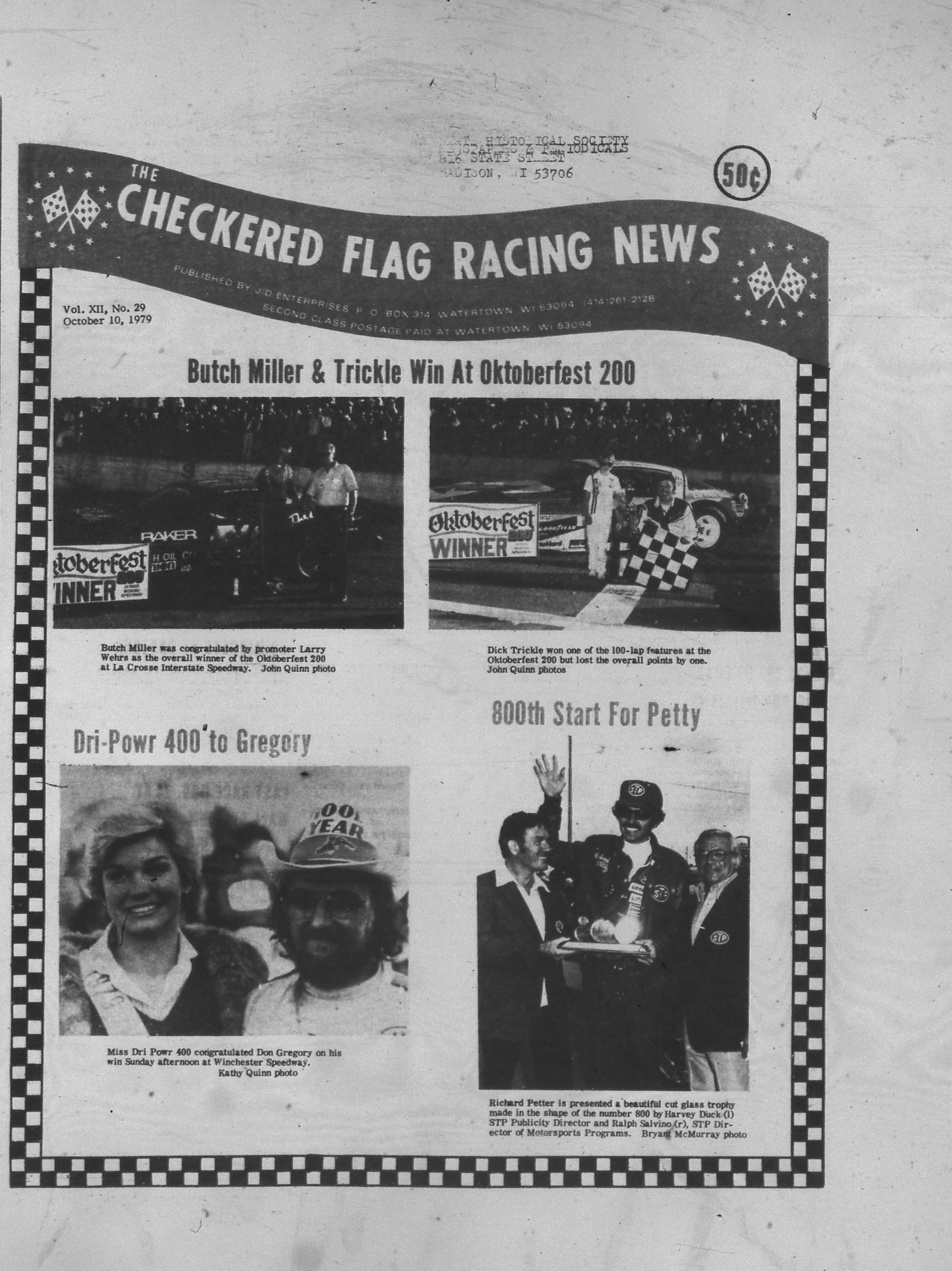 Checkered Flag Racing News October 10, 1979