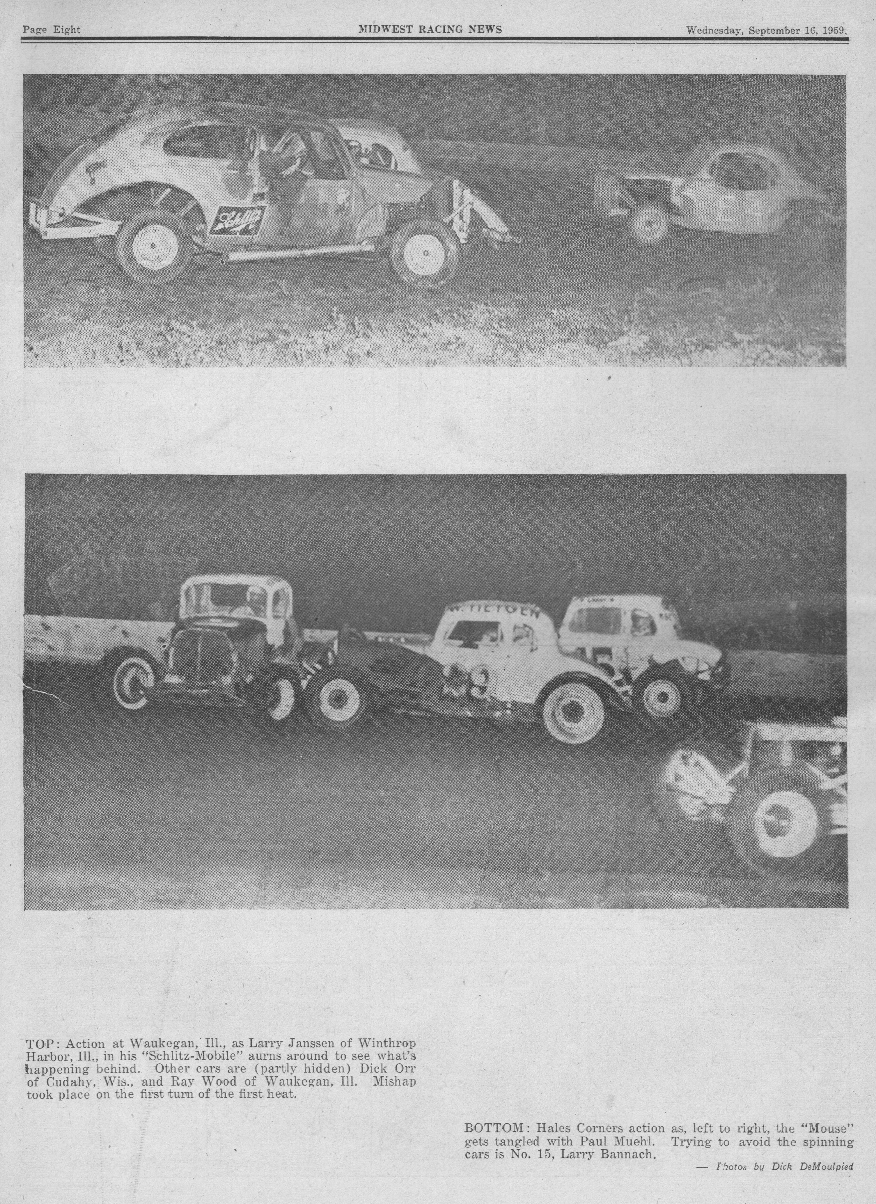 Midwest Racing News September 16, 1959 back cover