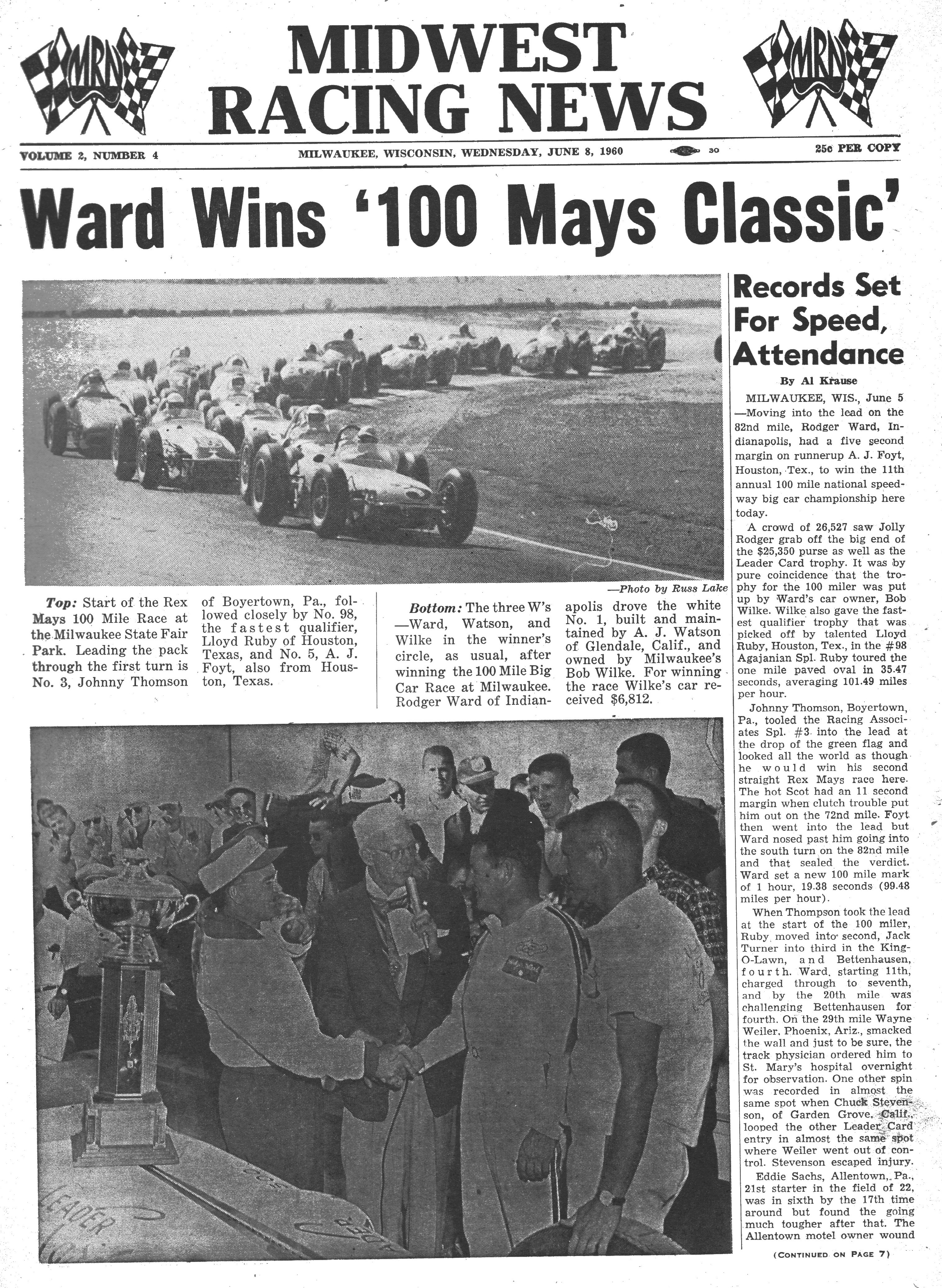 Midwest Racing News Midwest Racing News - 1960-06-08