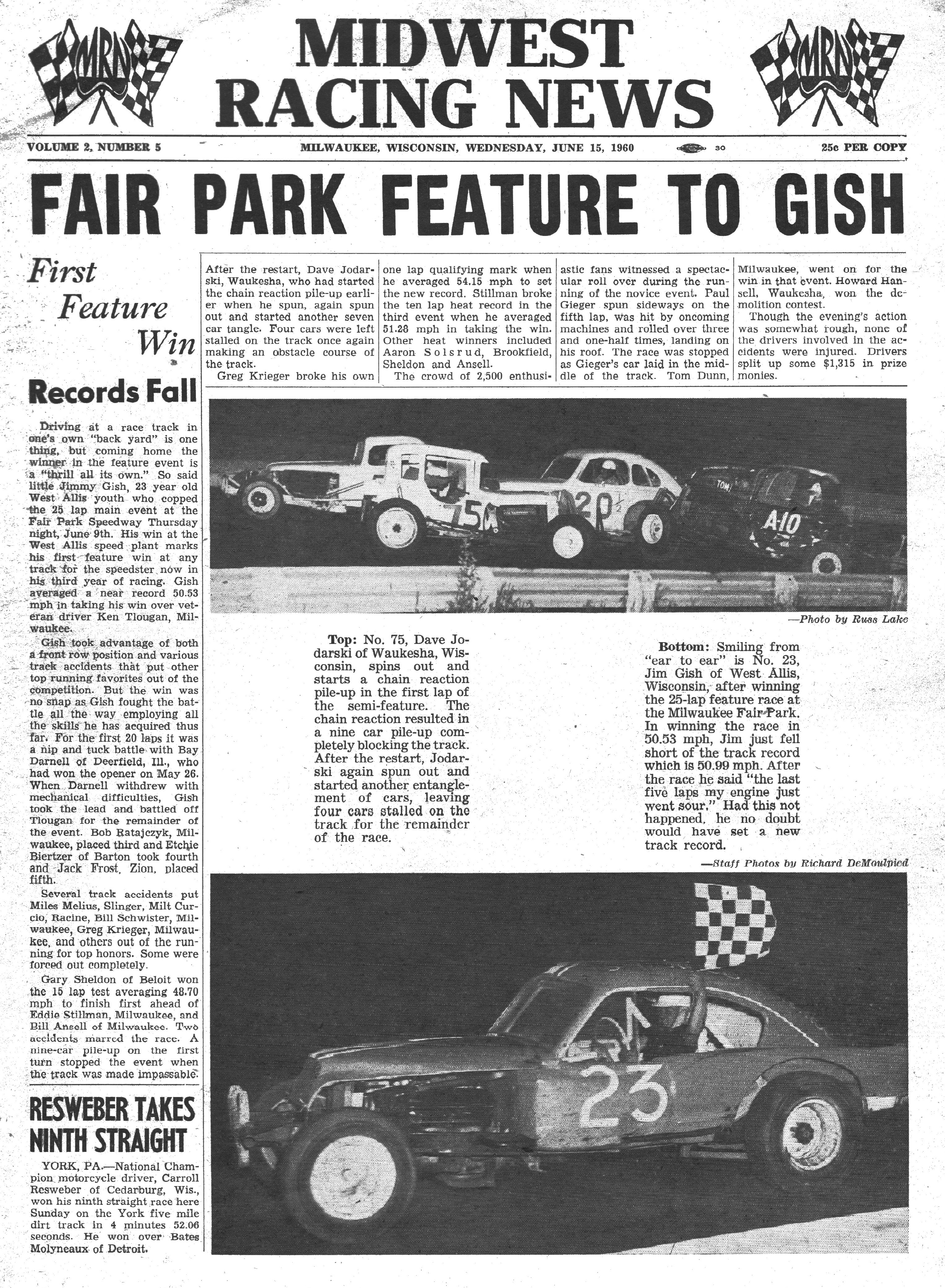 Midwest Racing News Midwest Racing News - 1960-06-15
