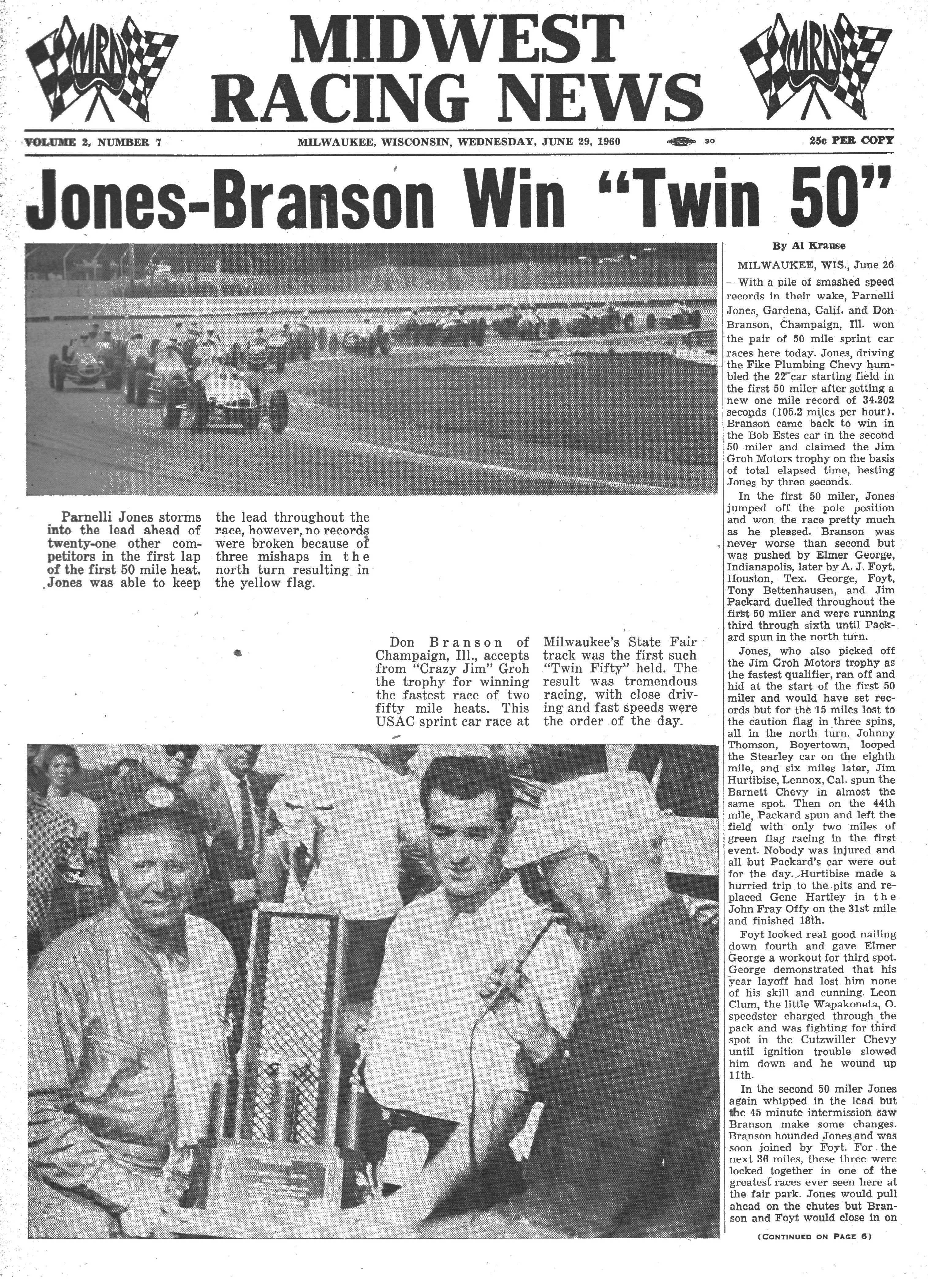 Midwest Racing News Midwest Racing News - 1960-06-29