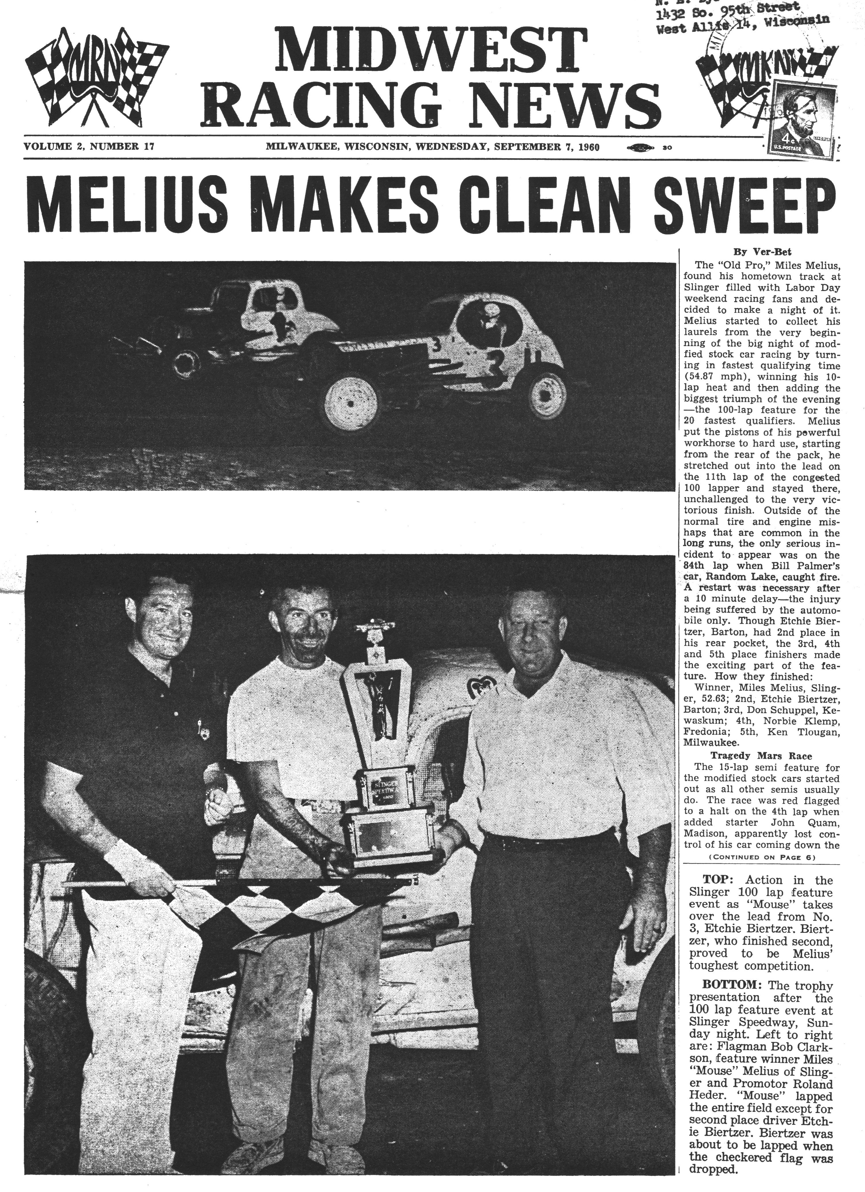 Midwest Racing News Midwest Racing News - 1960-09-07