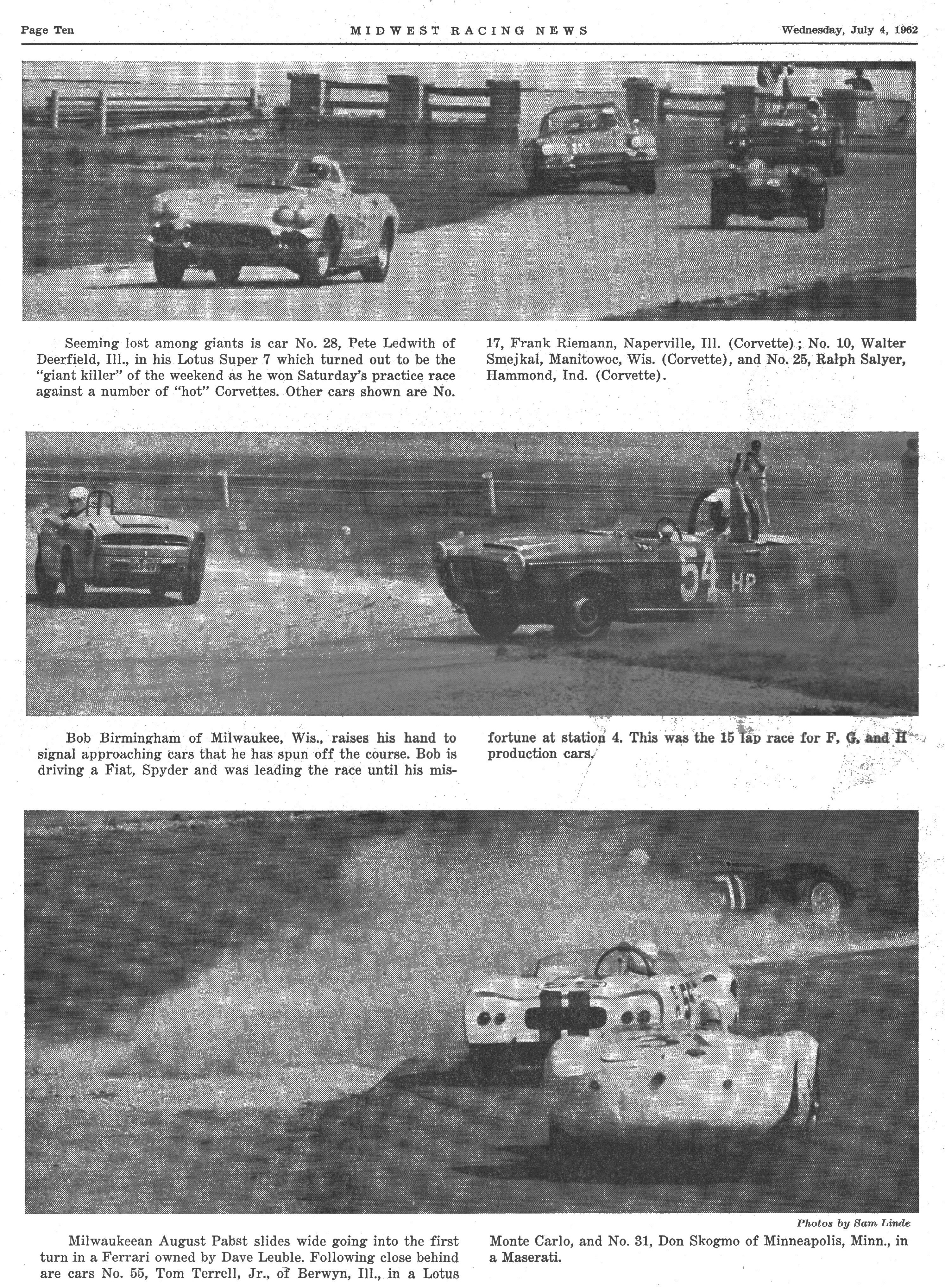 Midwest Racing News July 4, 1962 back cover