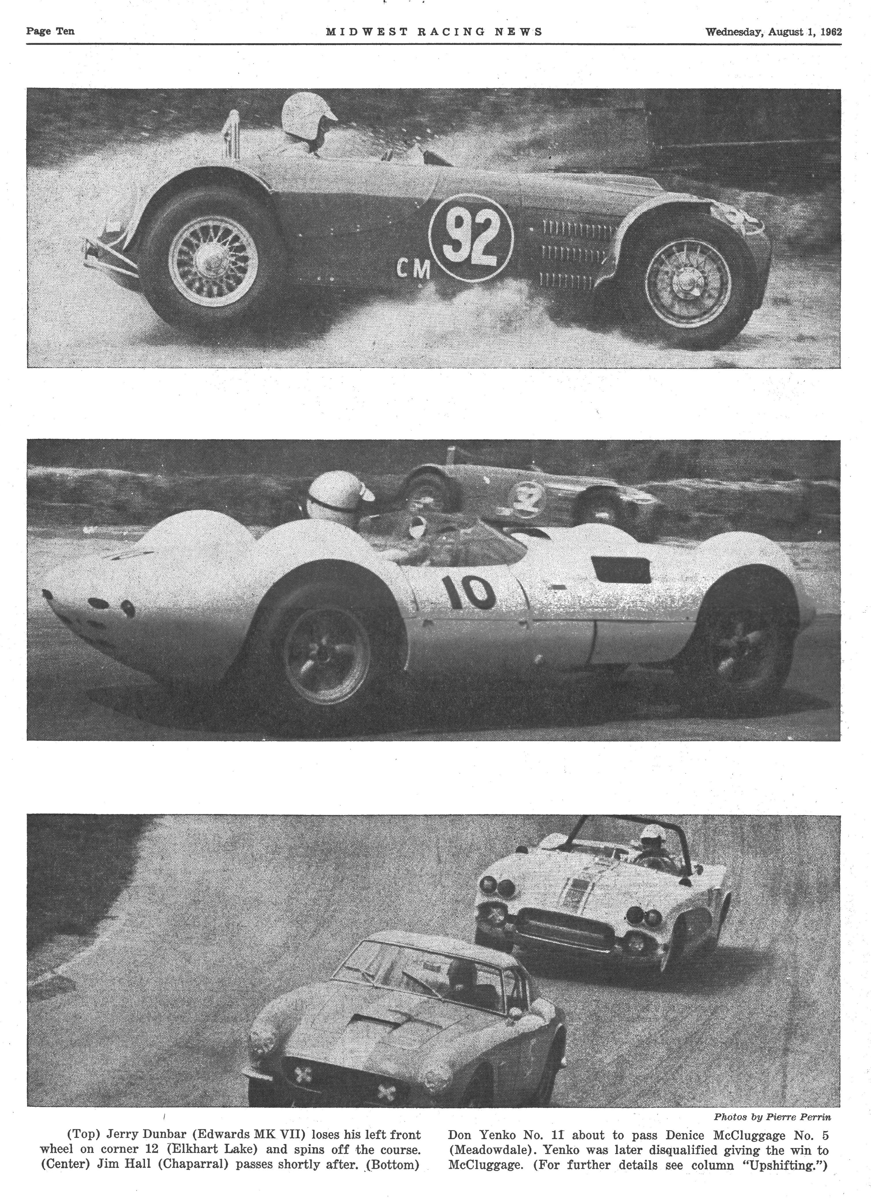 Midwest Racing News August 1, 1962 back cover