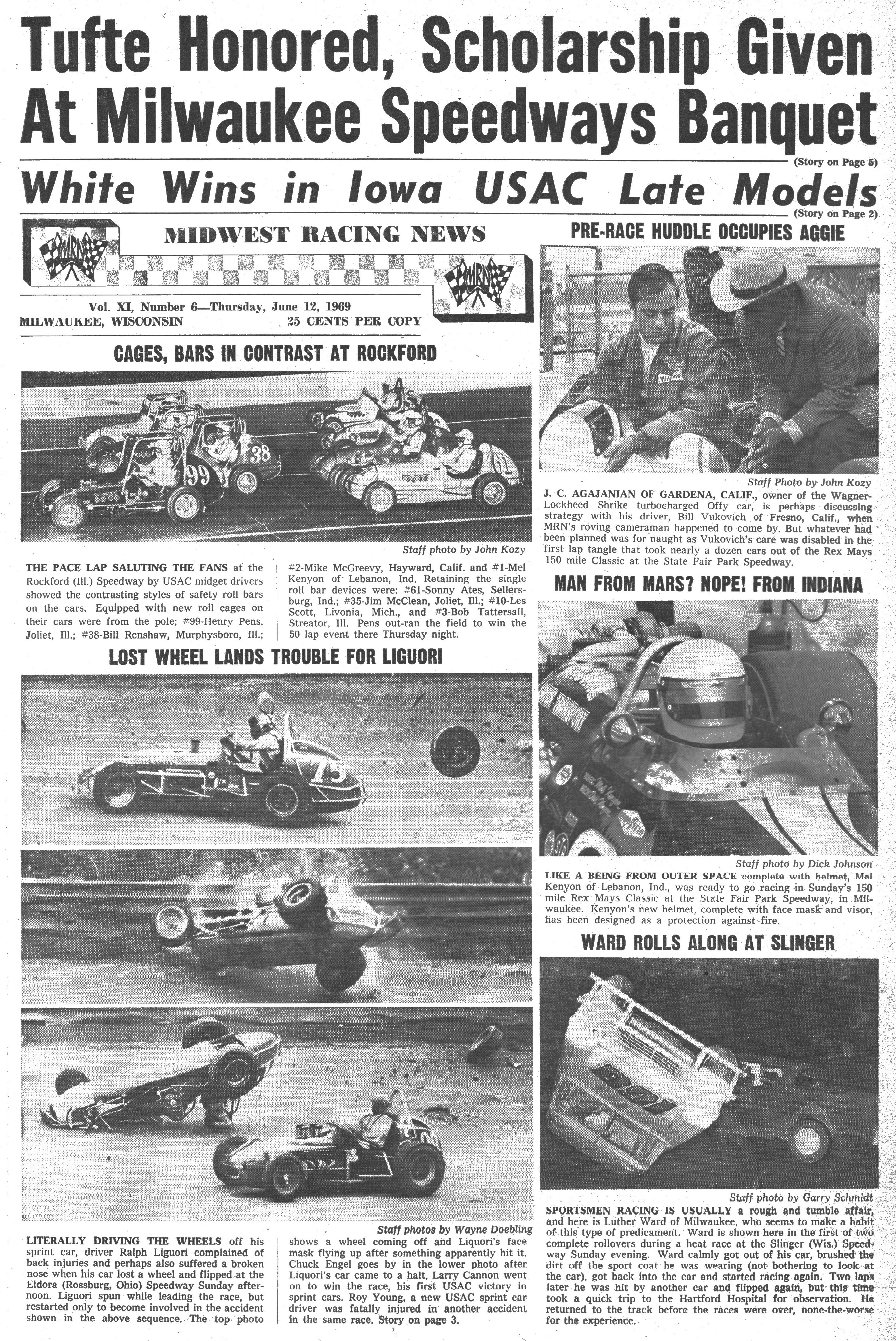 Midwest Racing News June 12, 1969 back cover