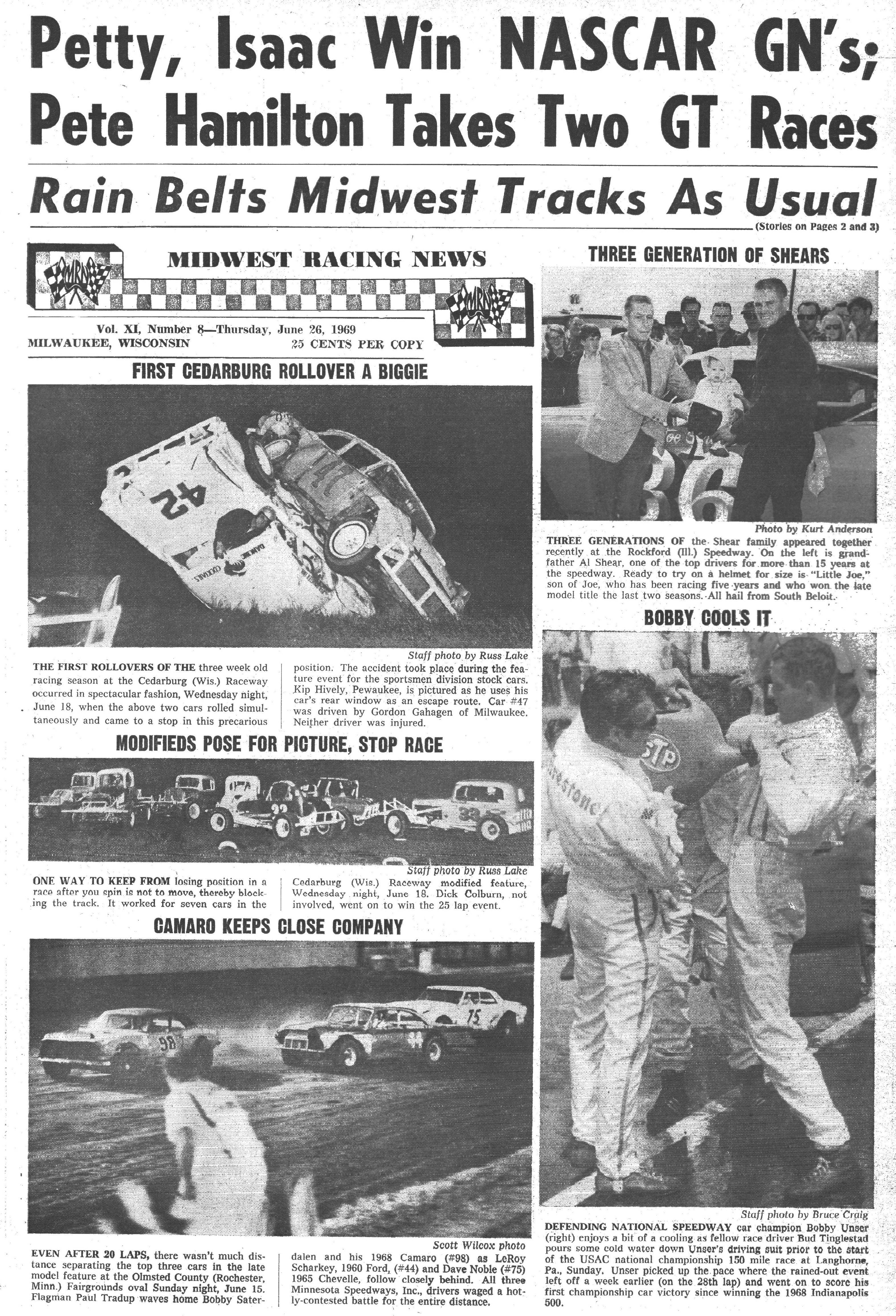 Midwest Racing News June 26, 1969 back cover