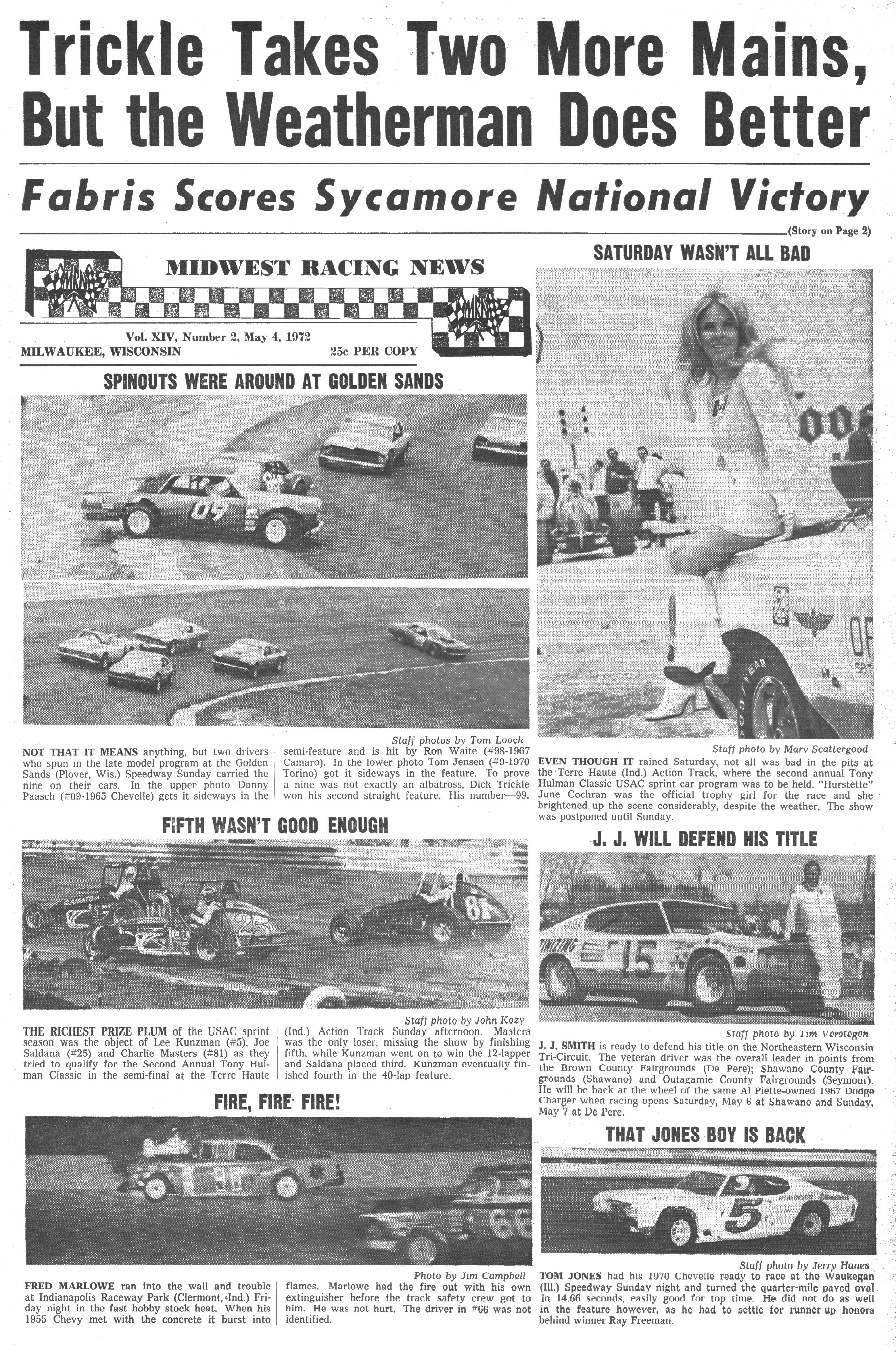 Midwest Racing News May 4, 1972 back cover