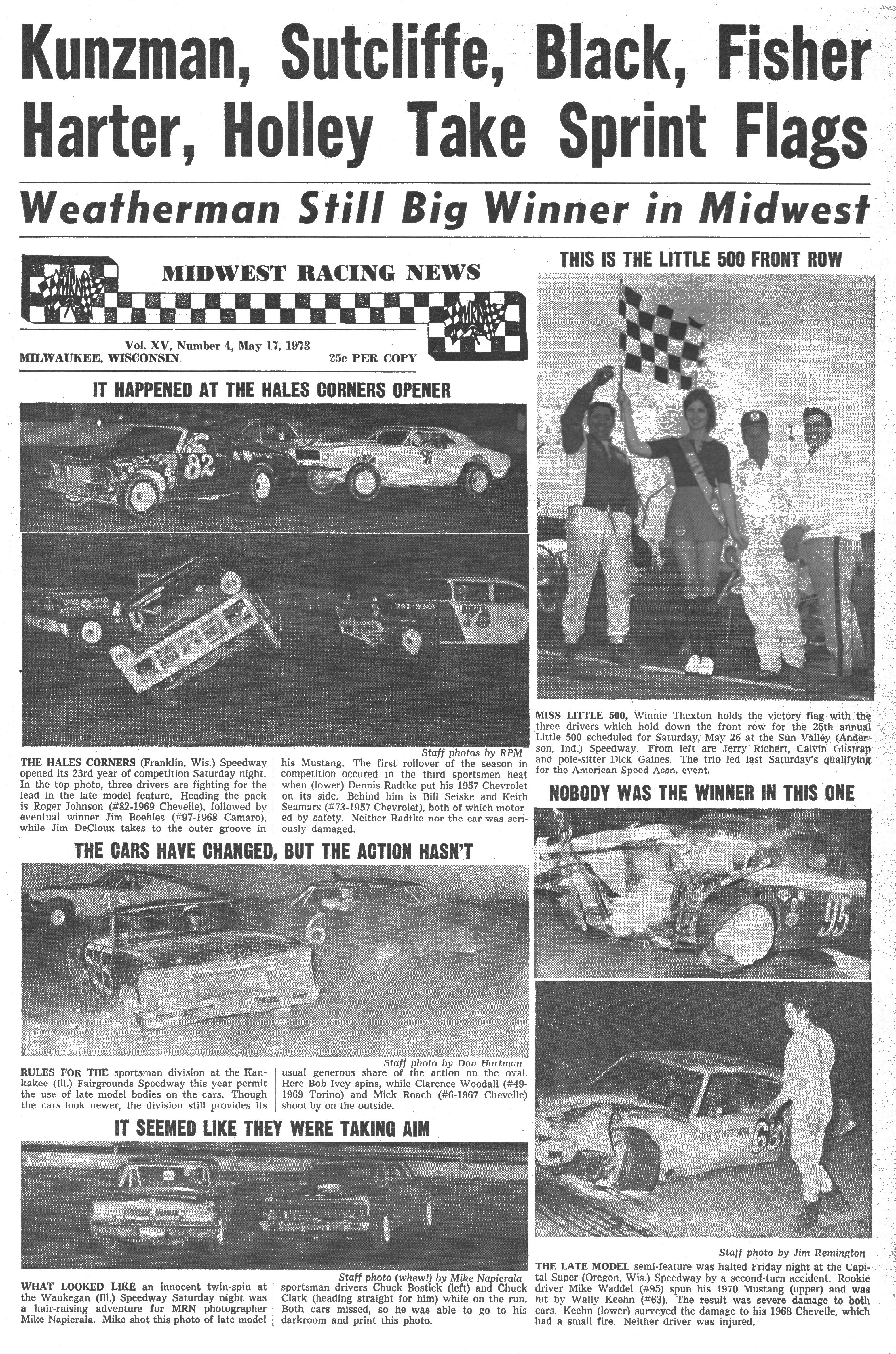 Midwest Racing News May 17, 1973 back cover