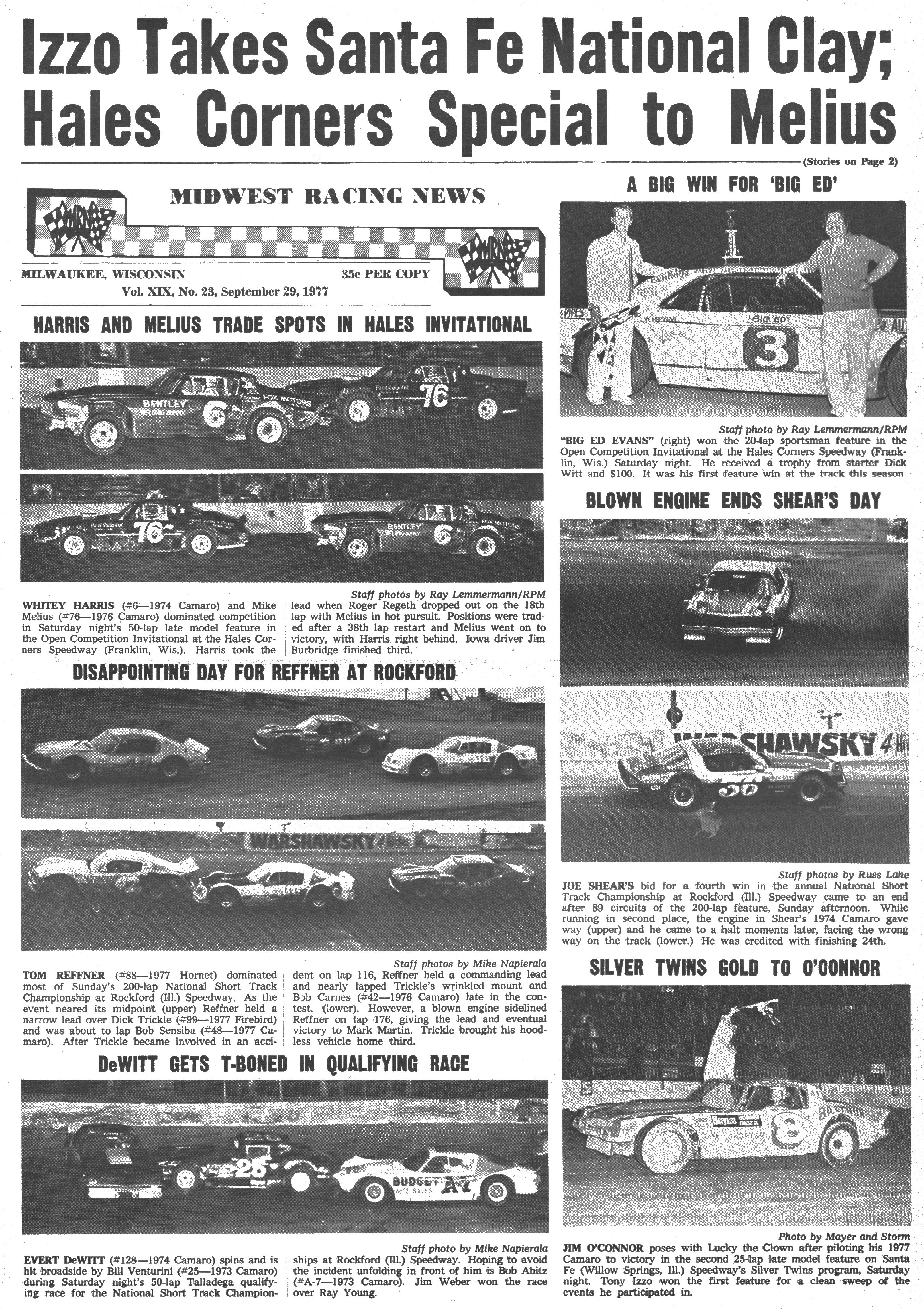 Midwest Racing News back cover