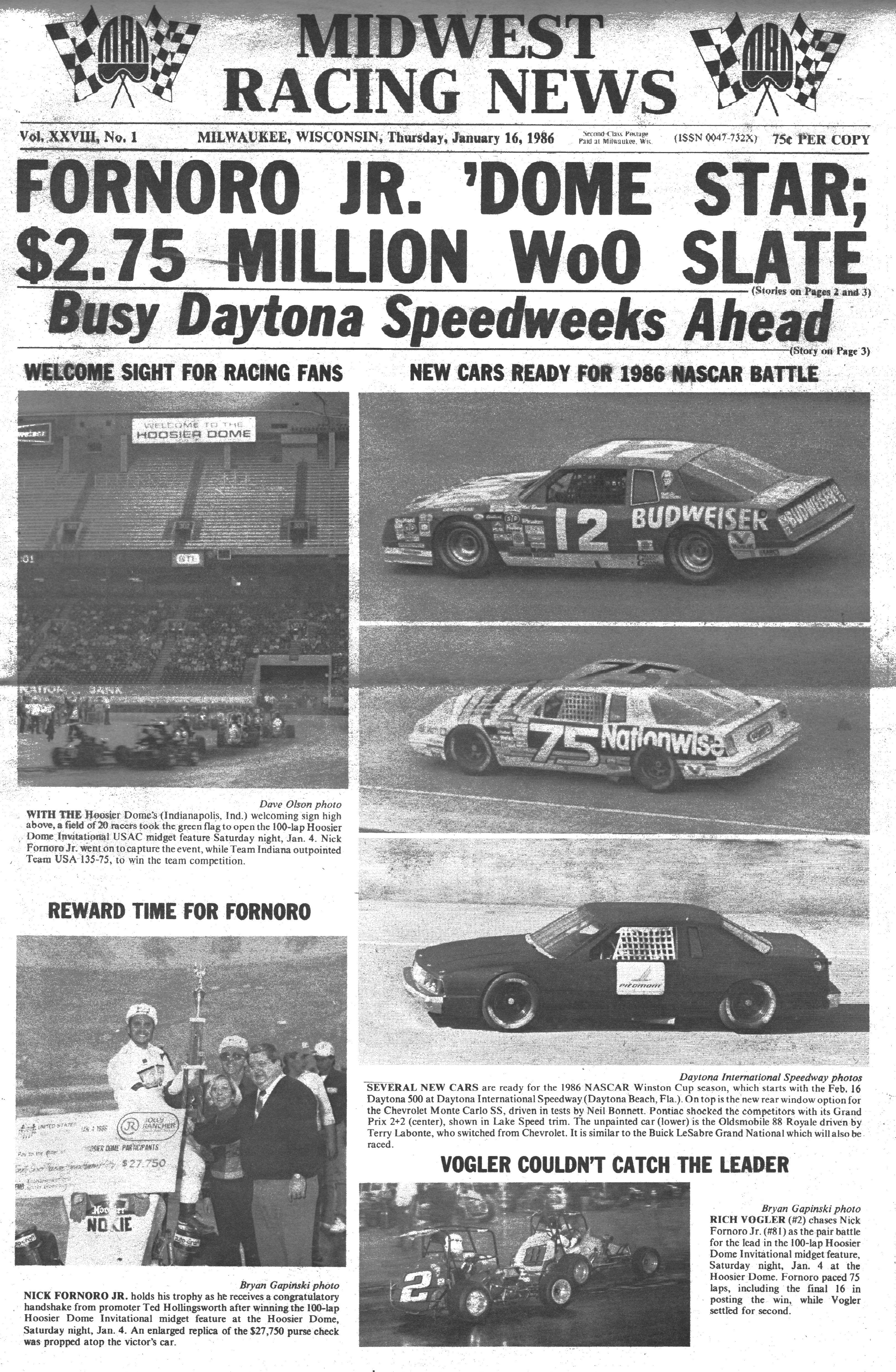 Midwest Racing News 1986