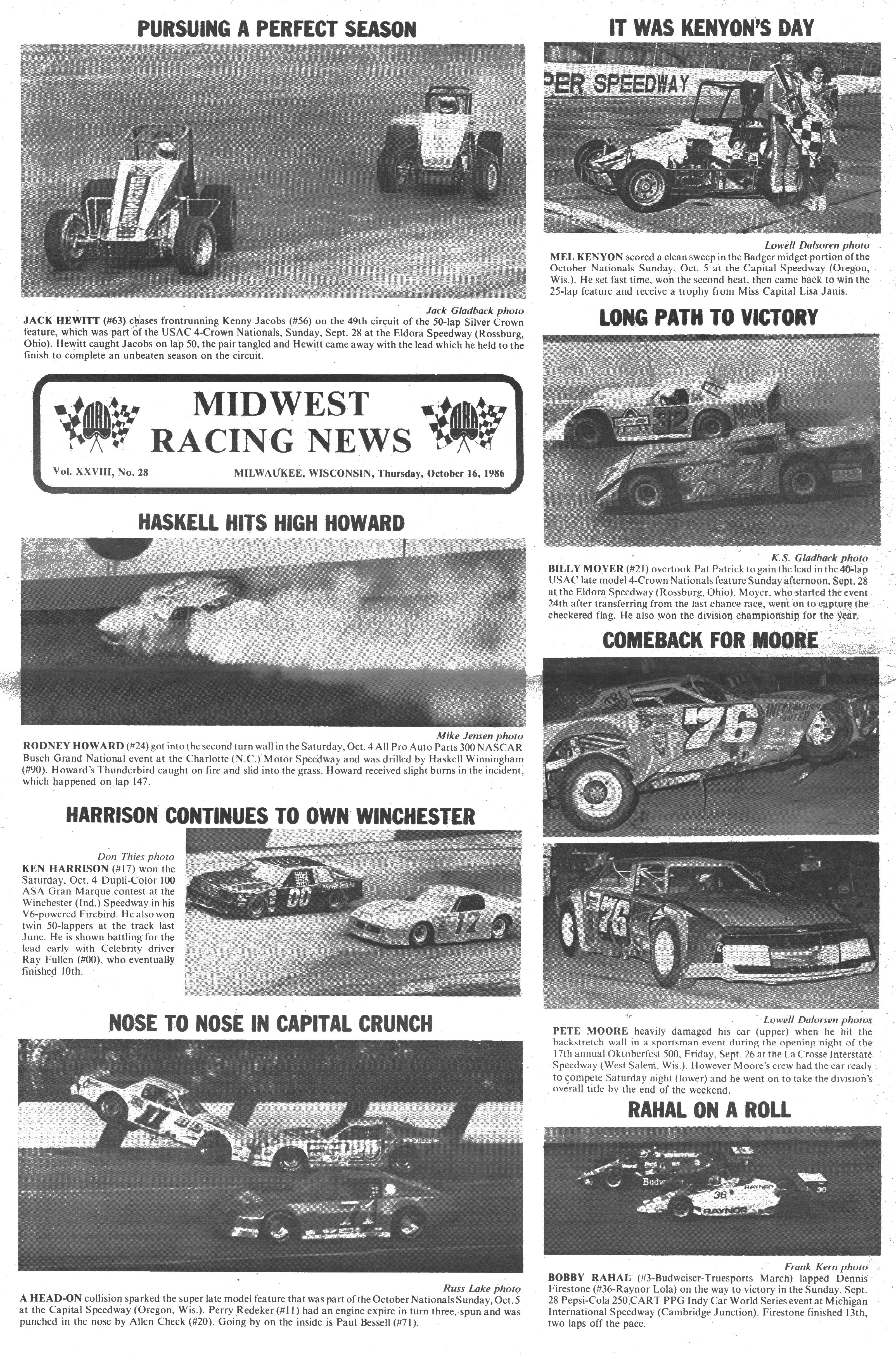 Midwest Racing News back cover