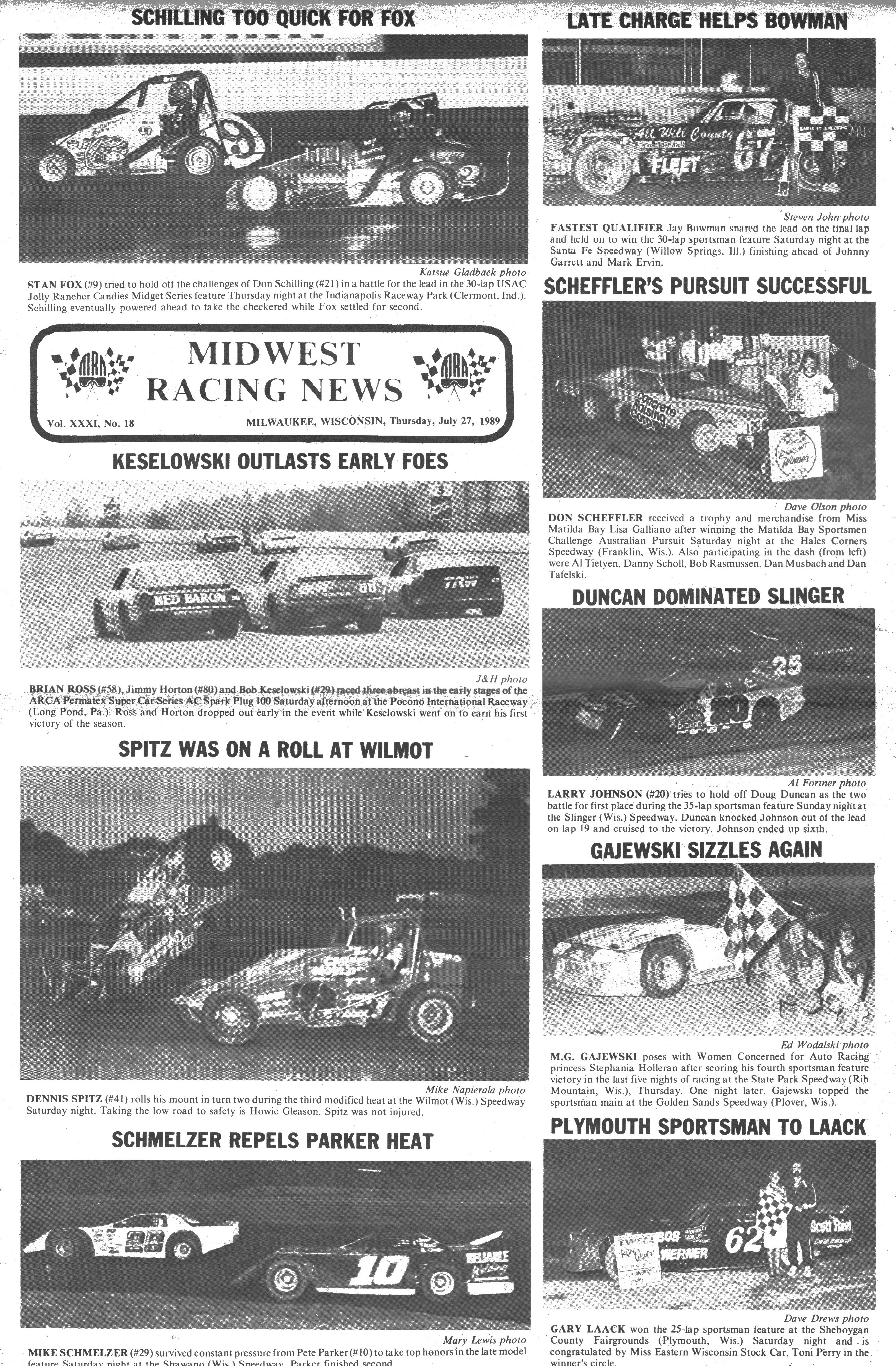 Midwest Racing News back cover