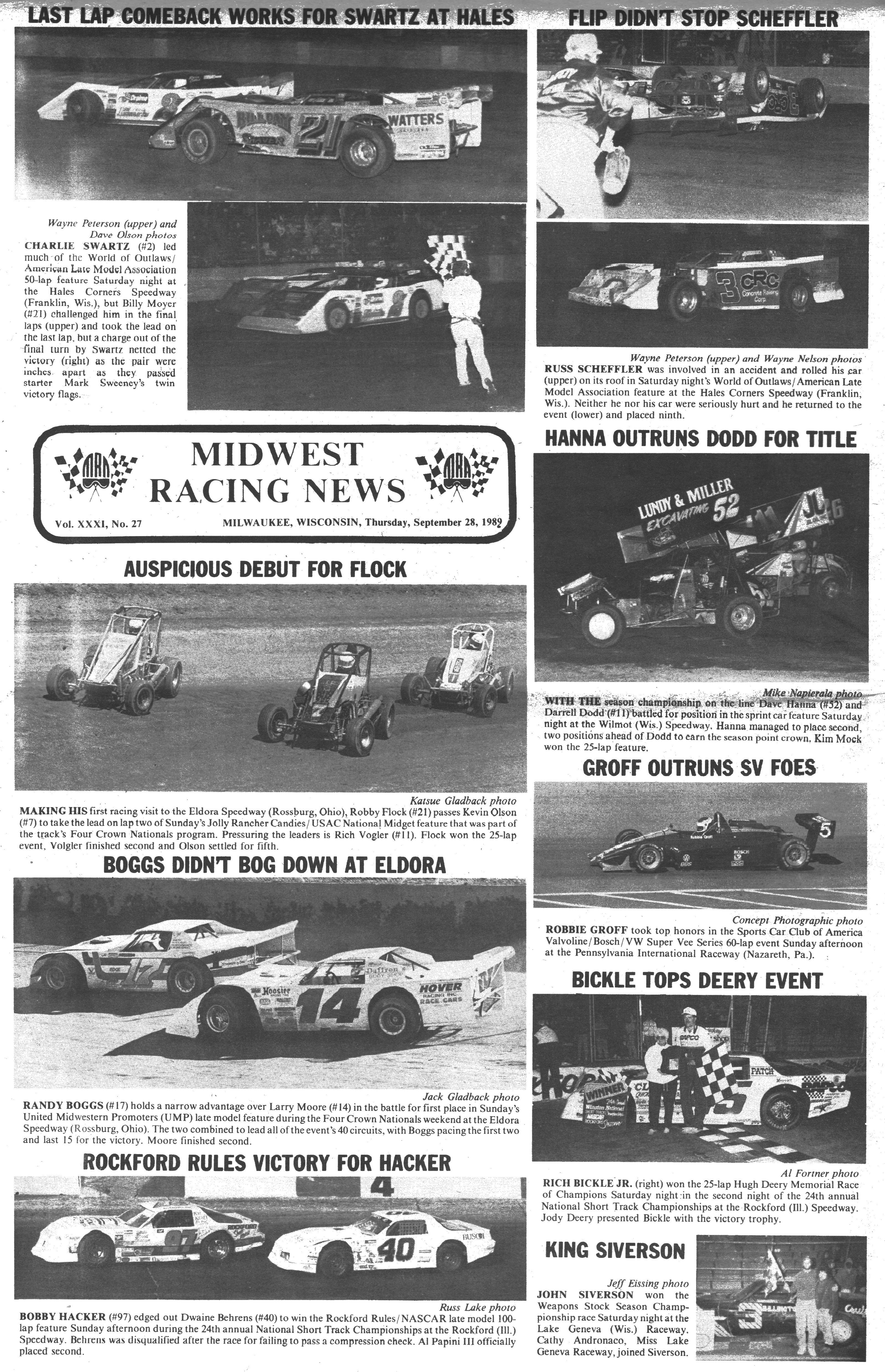 Midwest Racing News back cover