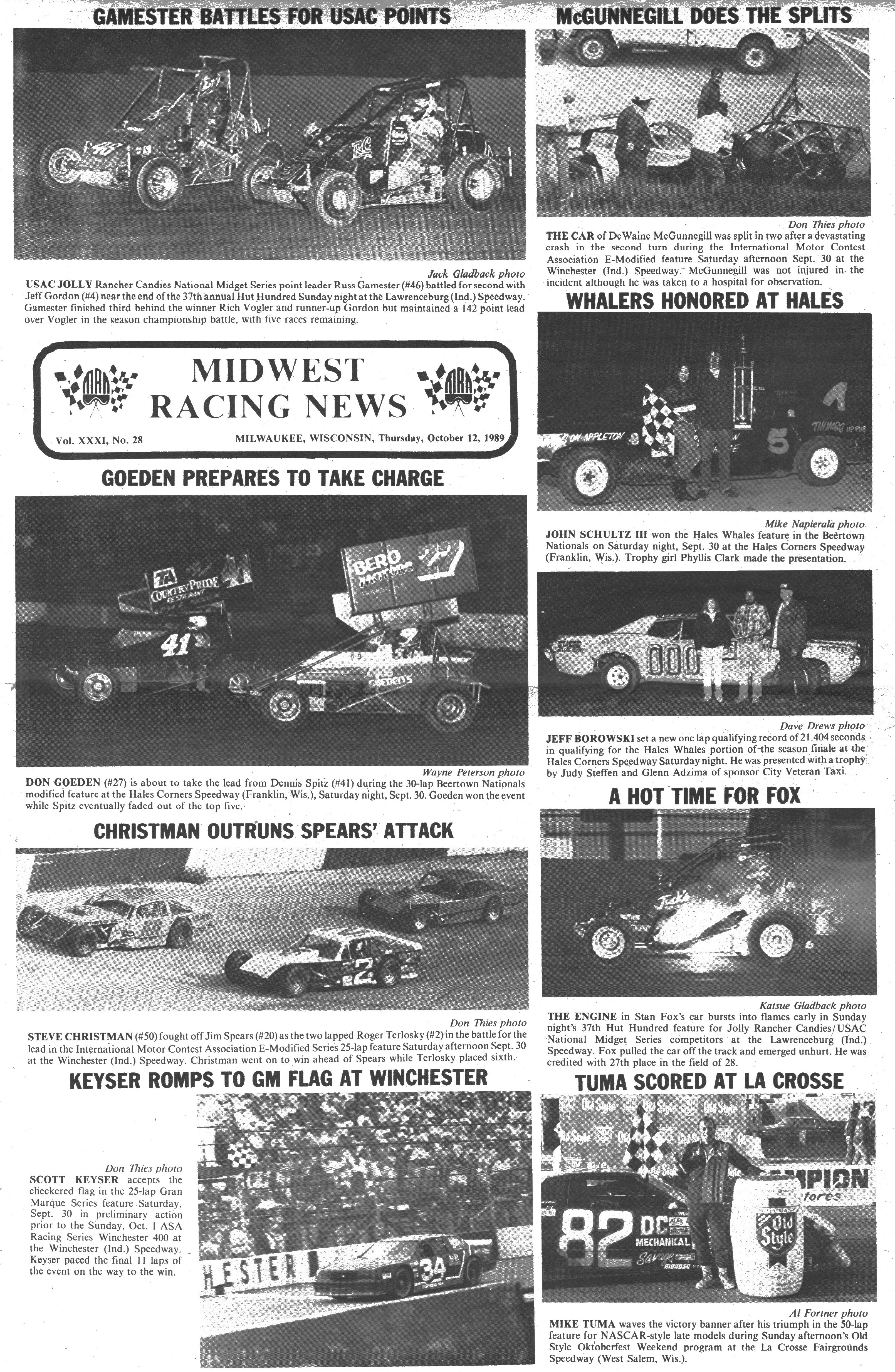 Midwest Racing News back cover