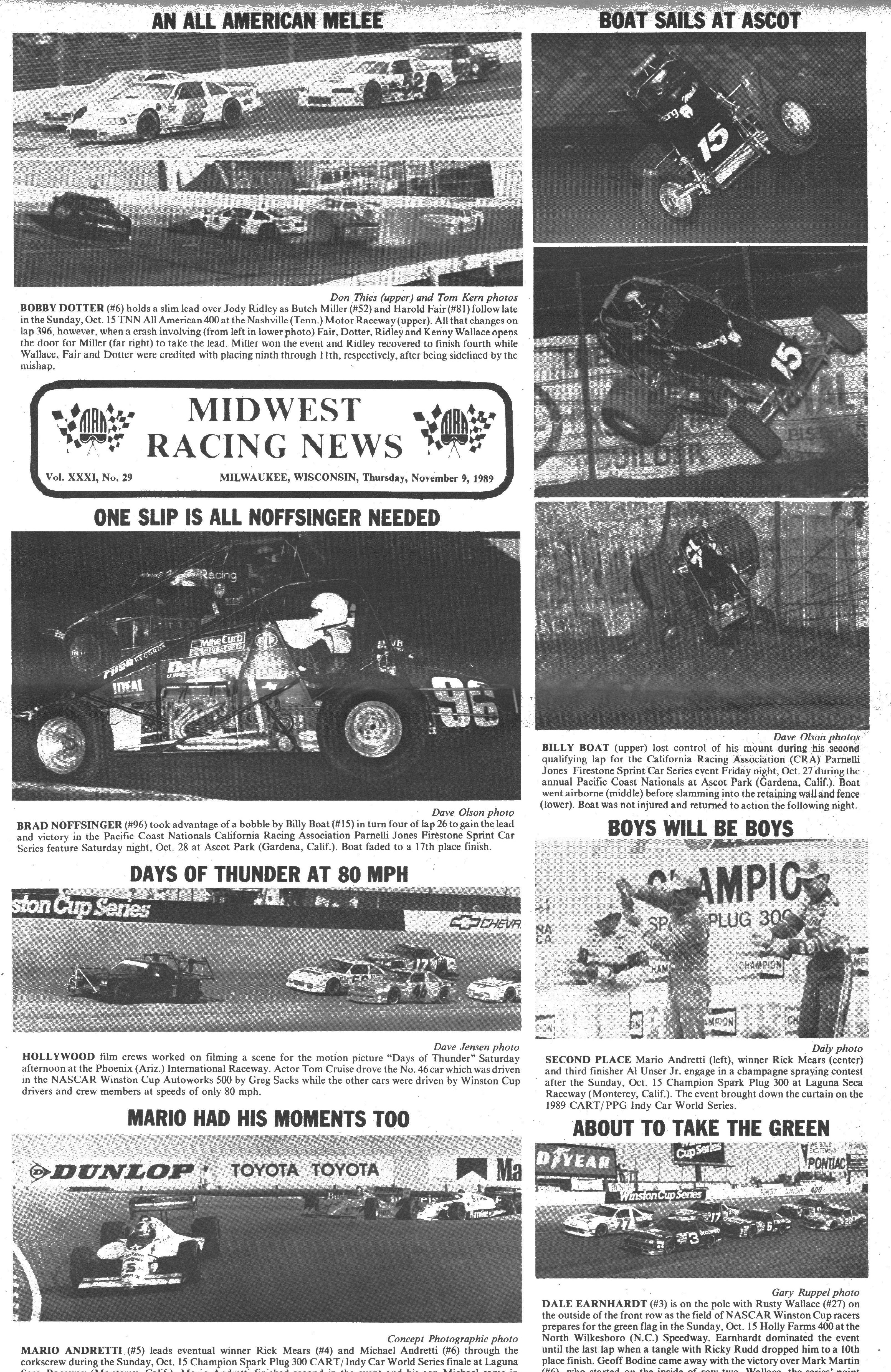 Midwest Racing News back cover