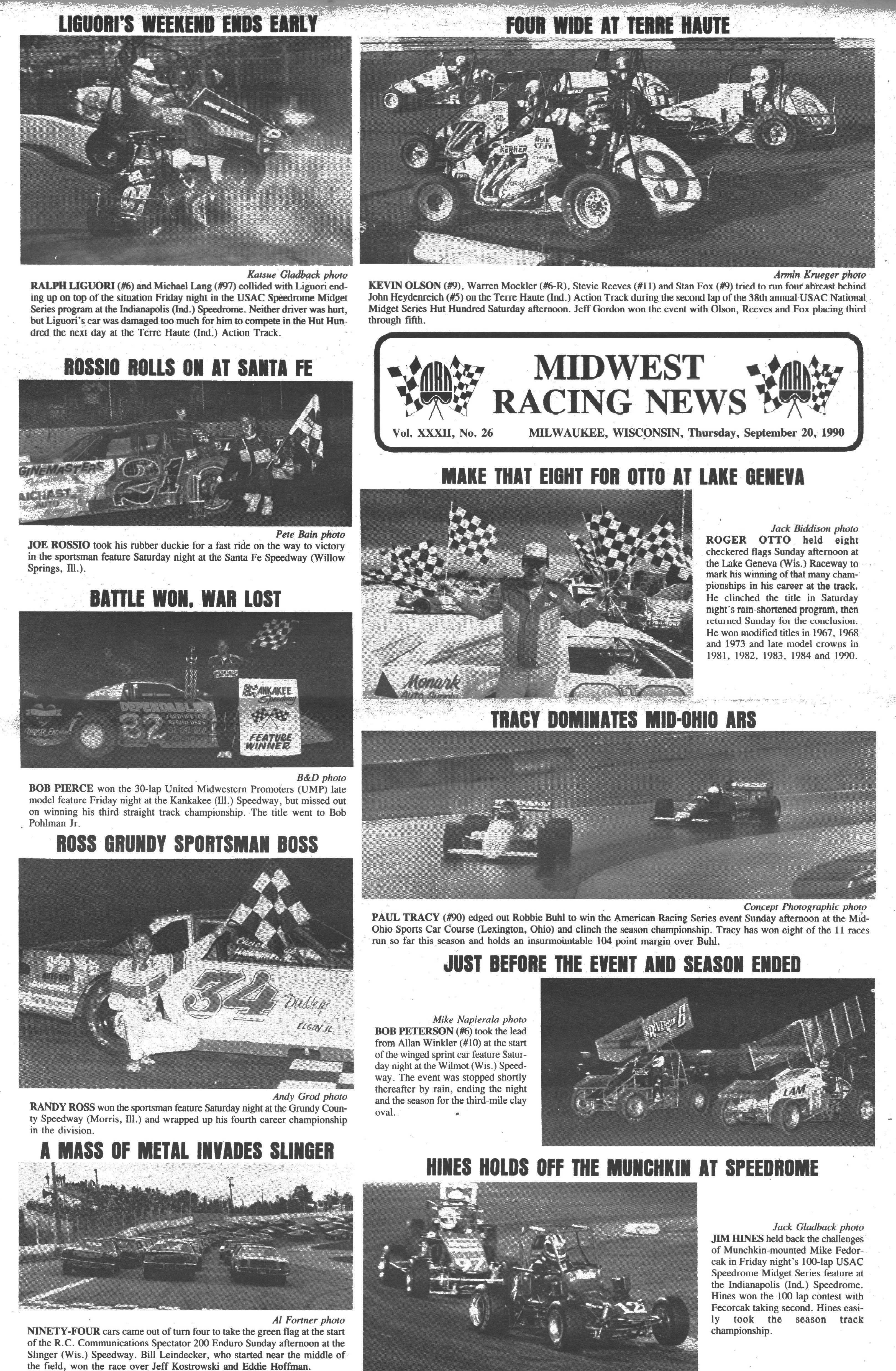 Midwest Racing News back cover