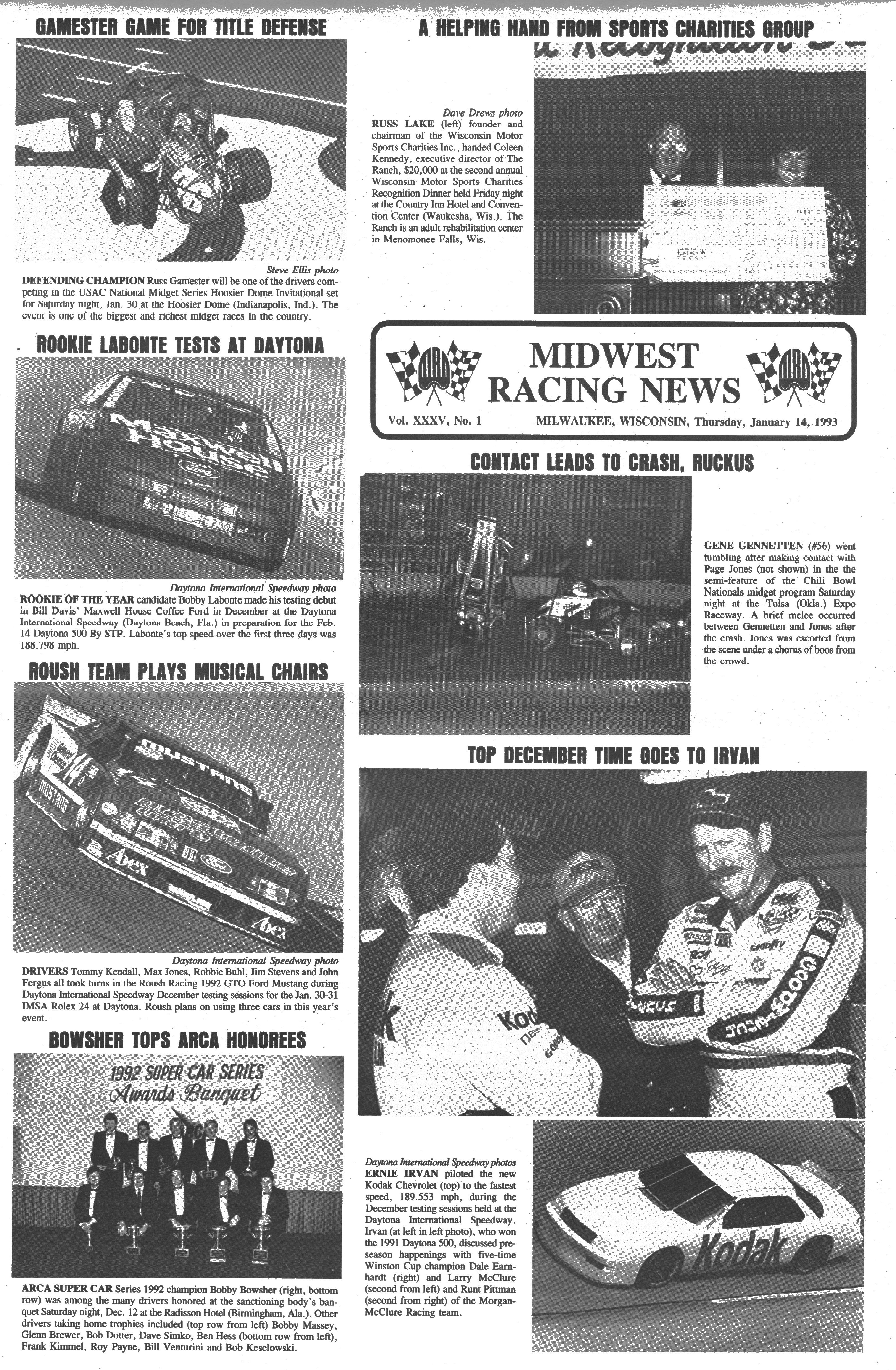 Midwest Racing News back cover