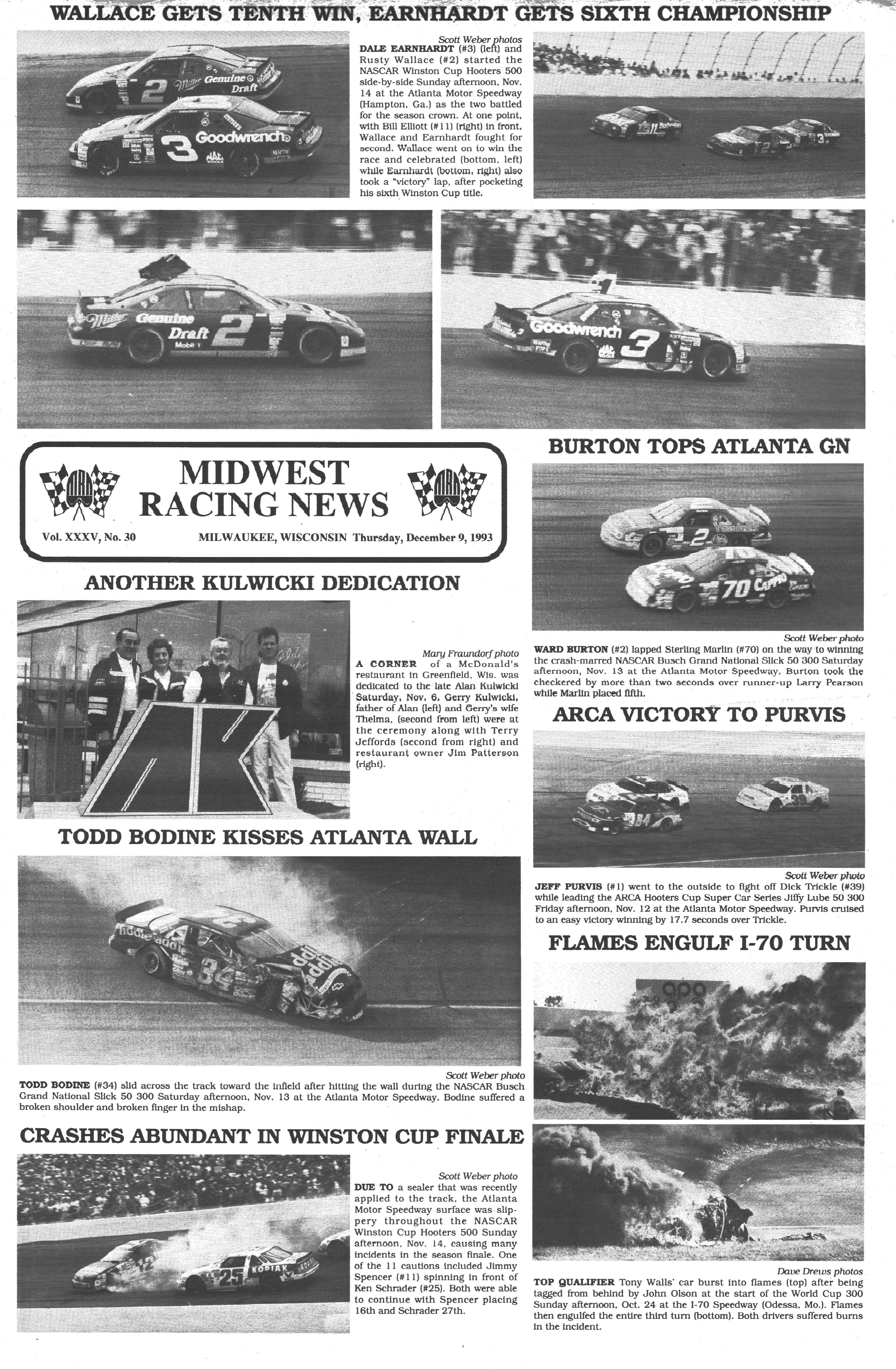 Midwest Racing News back cover