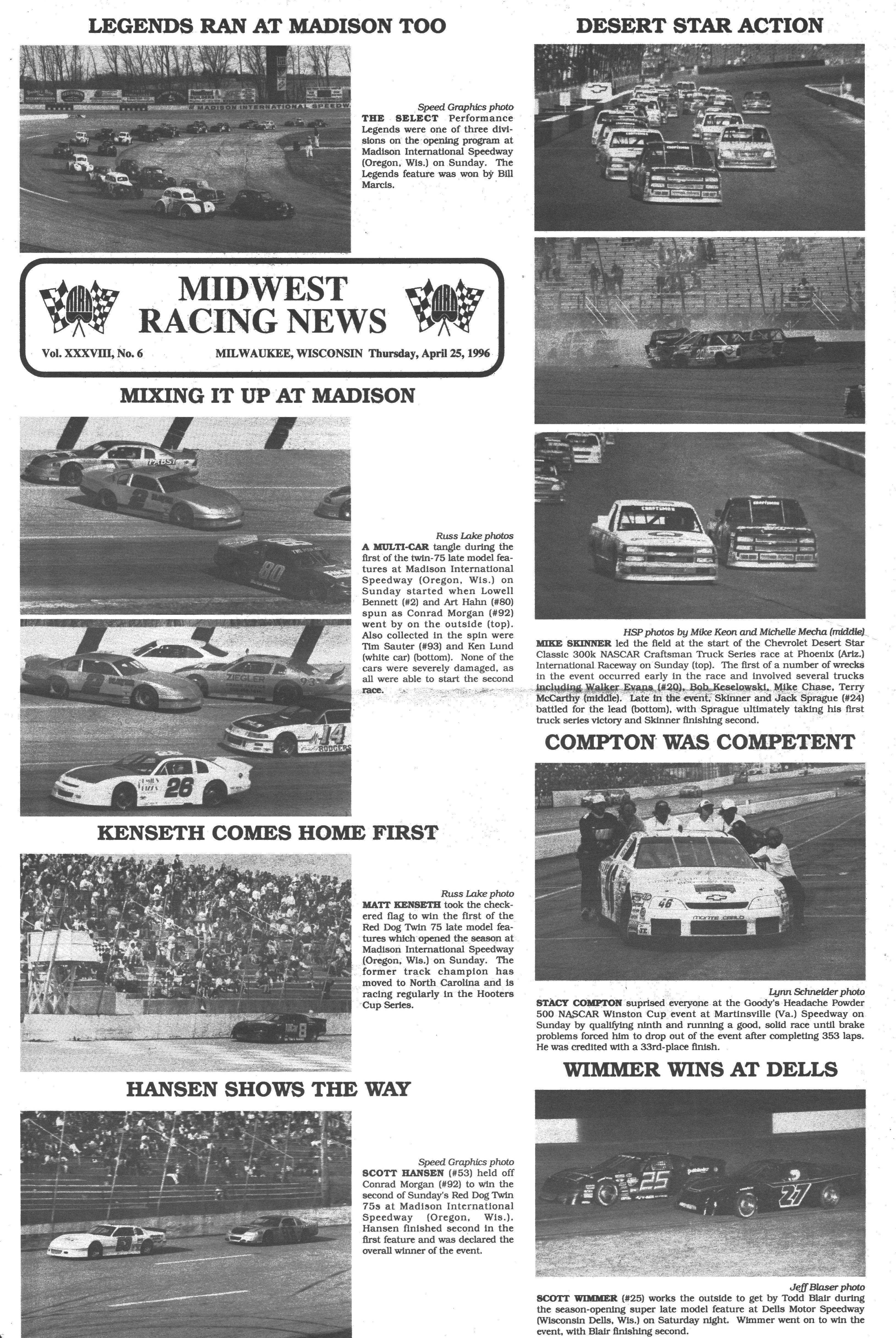 Midwest Racing News back cover