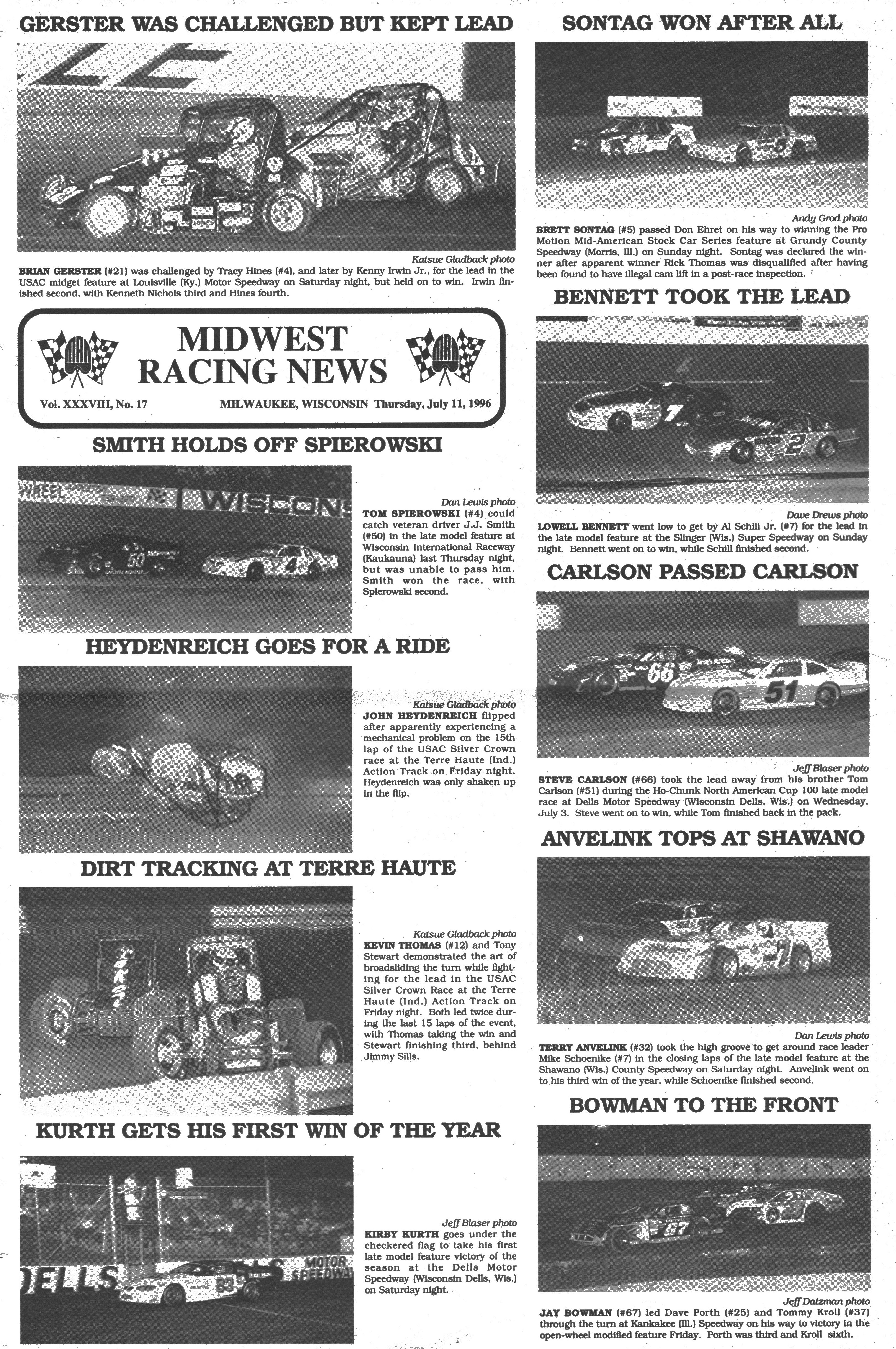 Midwest Racing News back cover