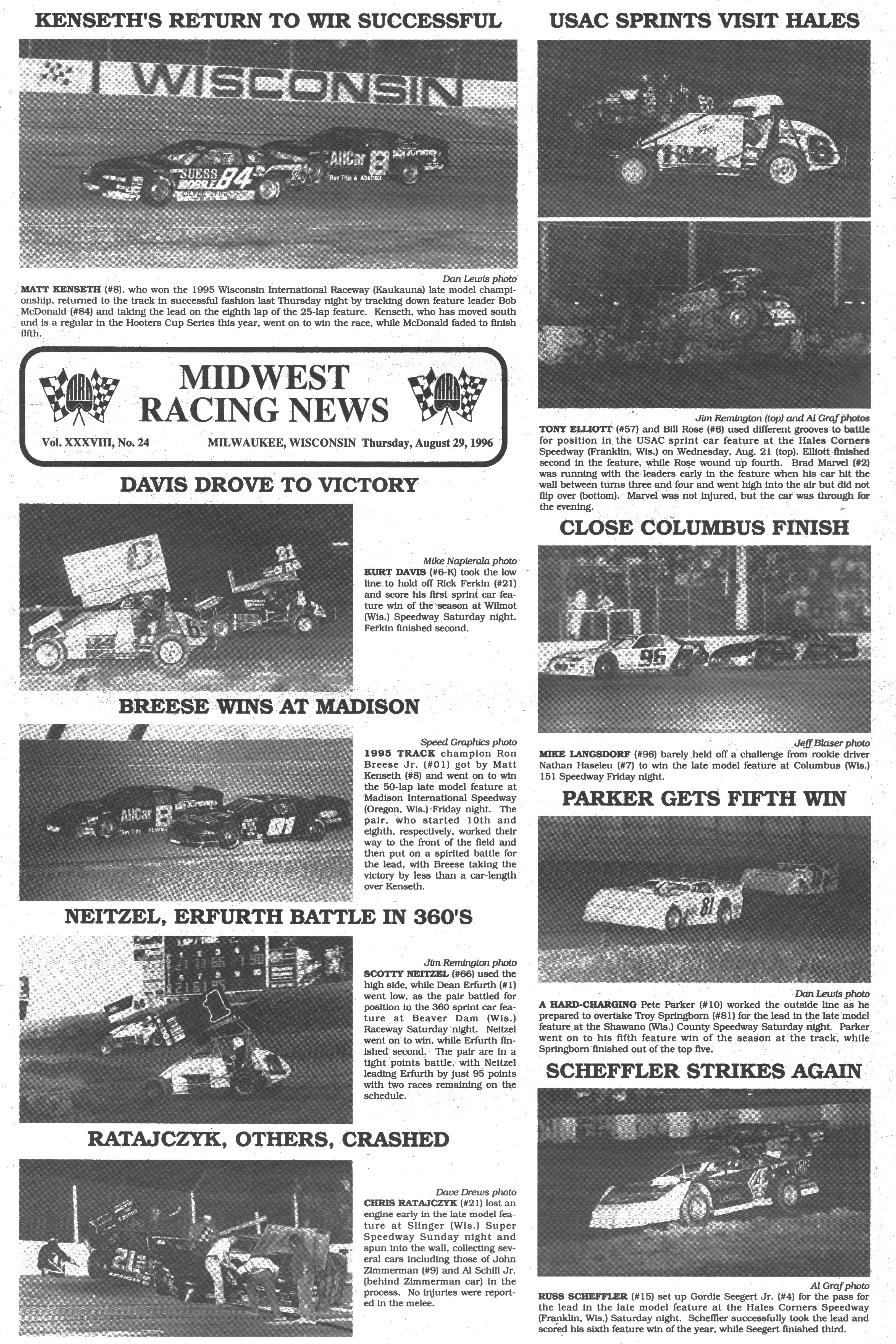 Midwest Racing News back cover