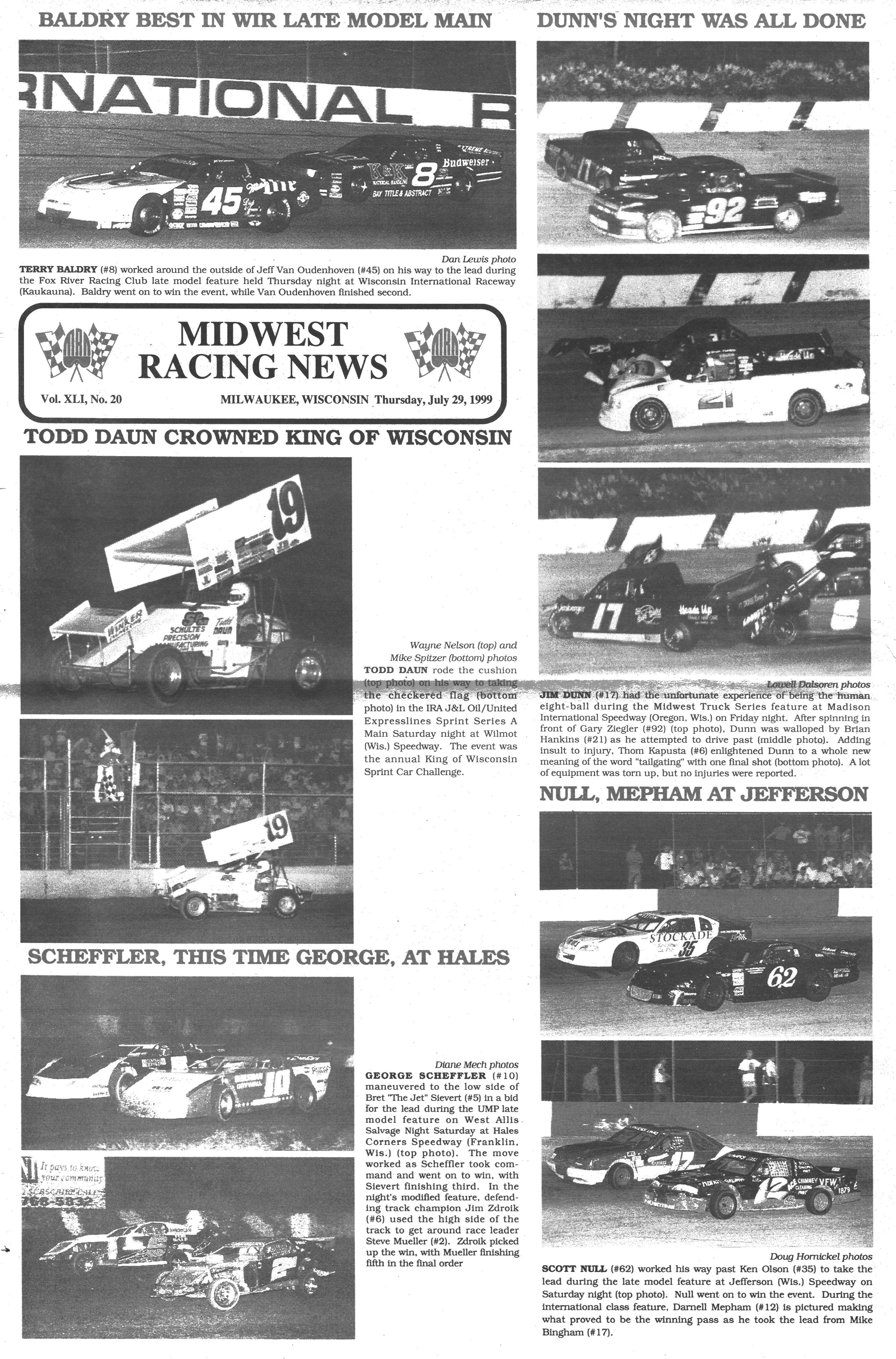 Midwest Racing News back cover