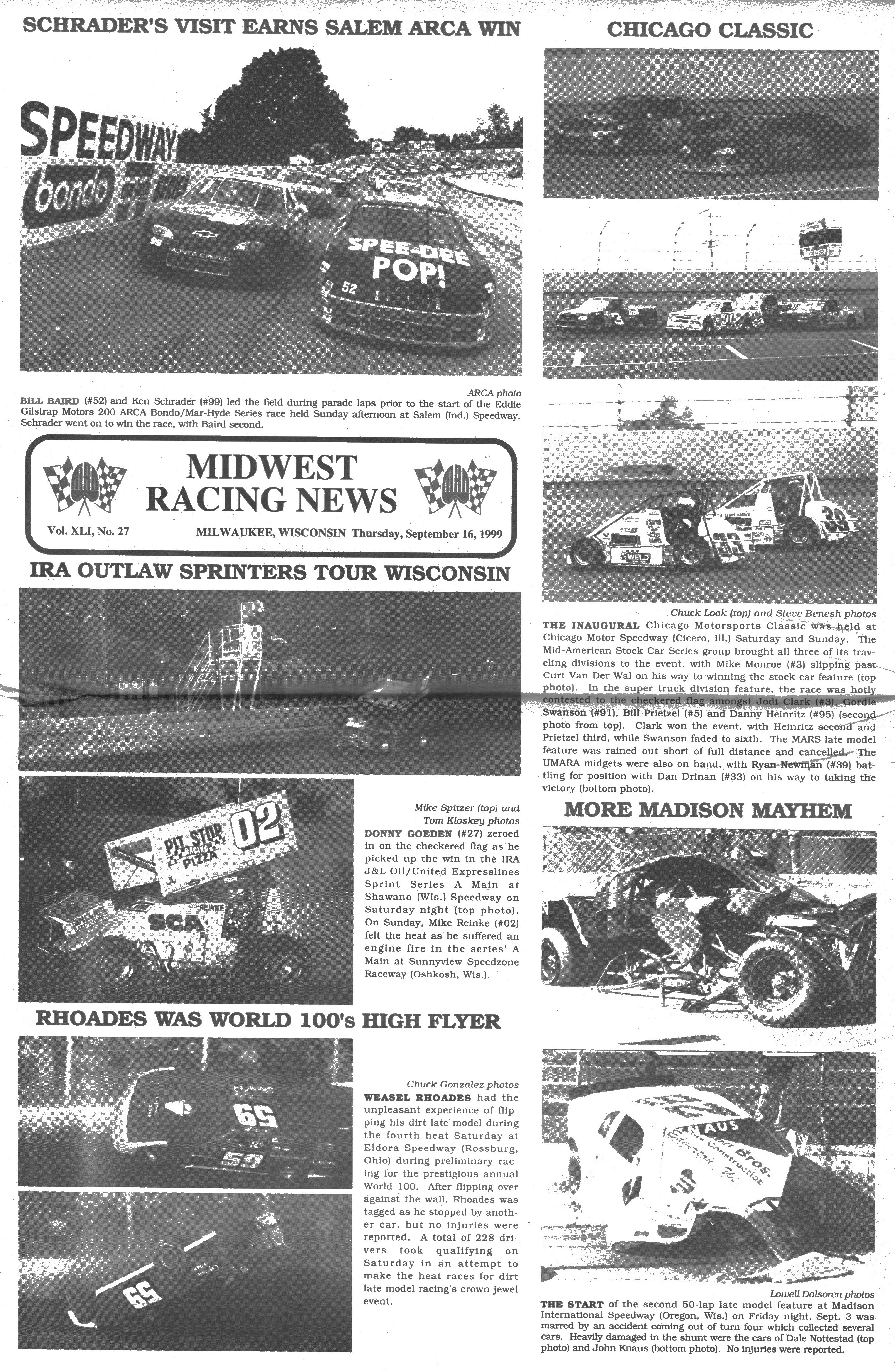 Midwest Racing News back cover