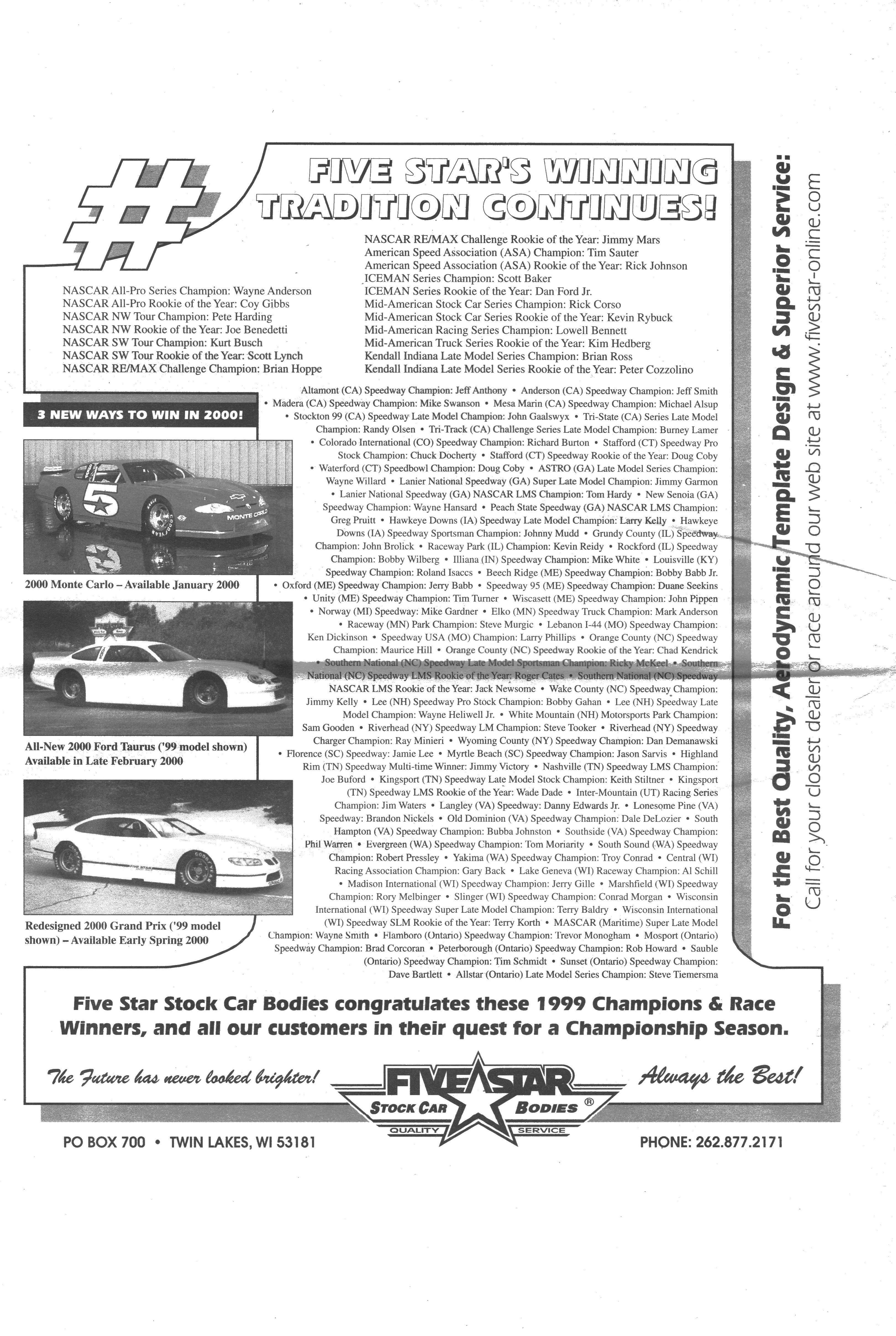 Midwest Racing News back cover