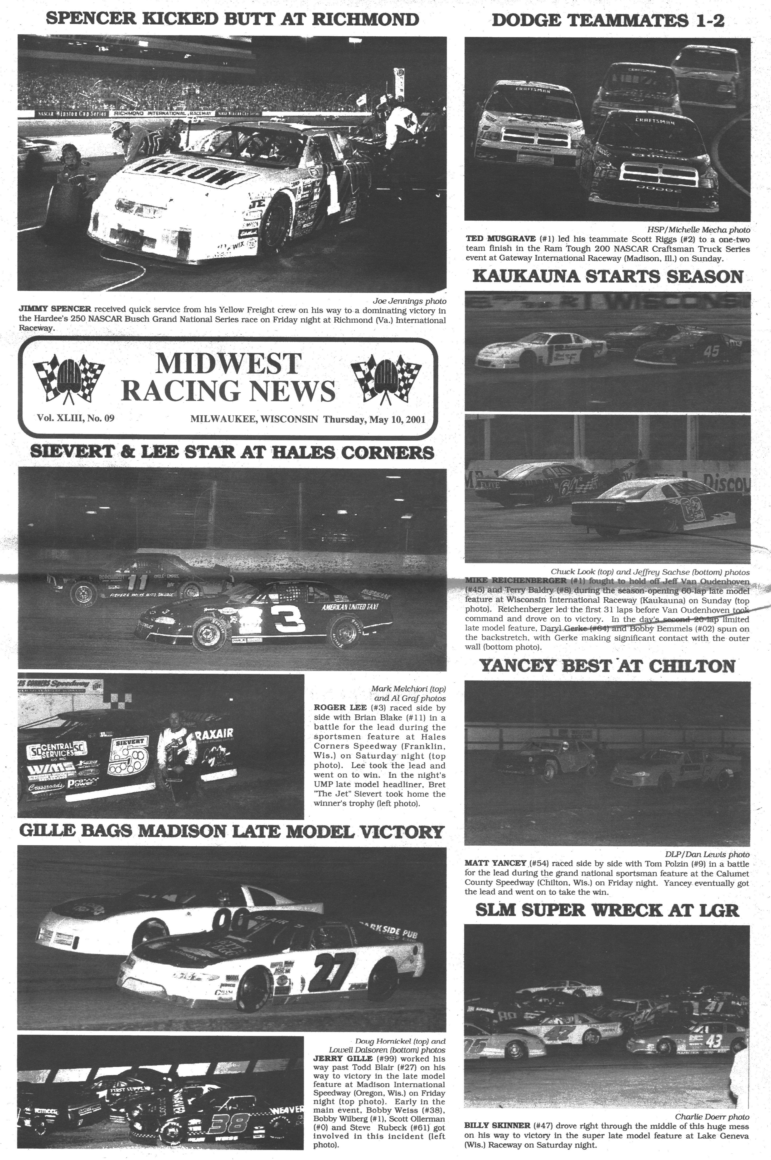 Midwest Racing News back cover