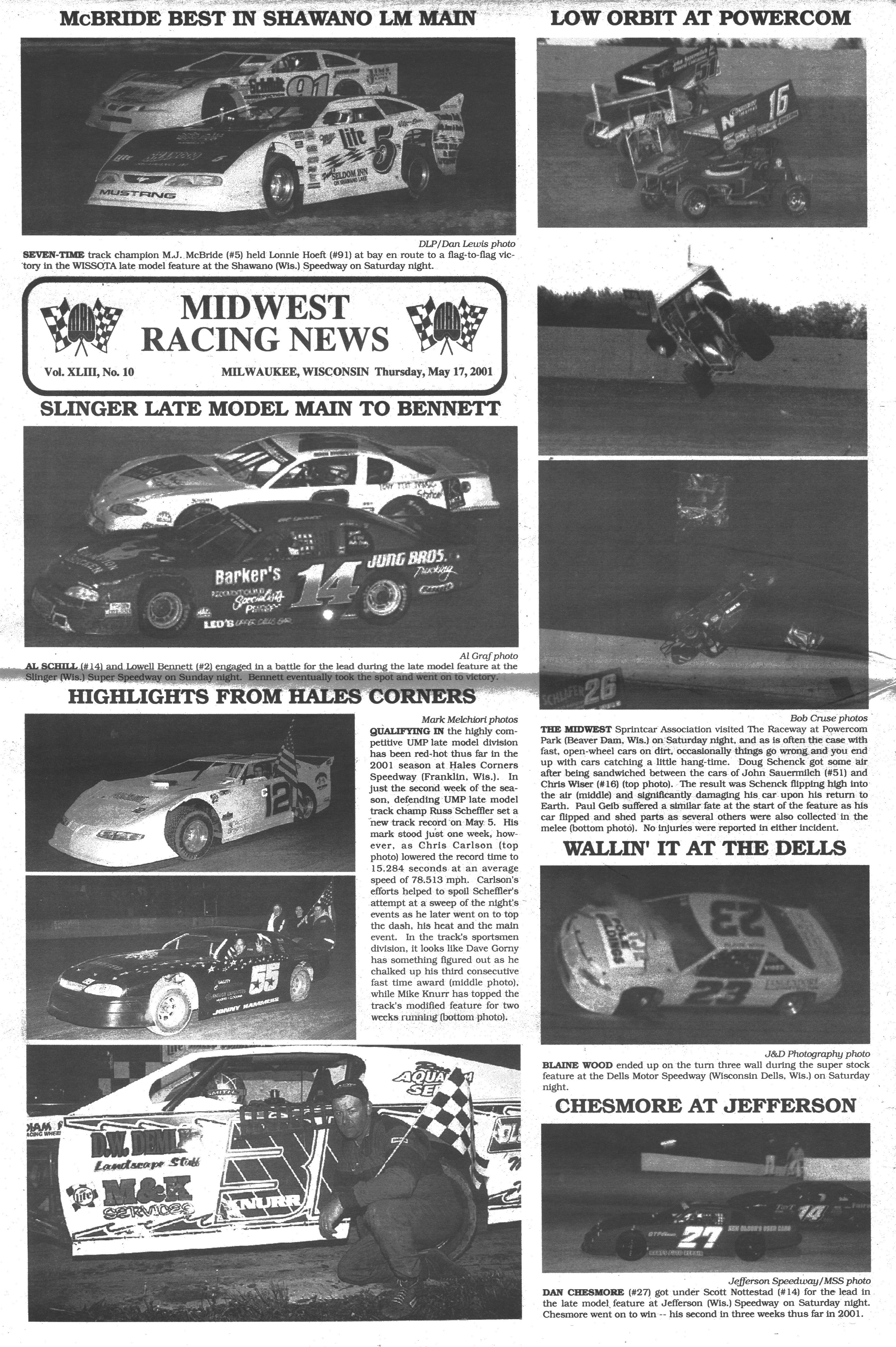Midwest Racing News back cover