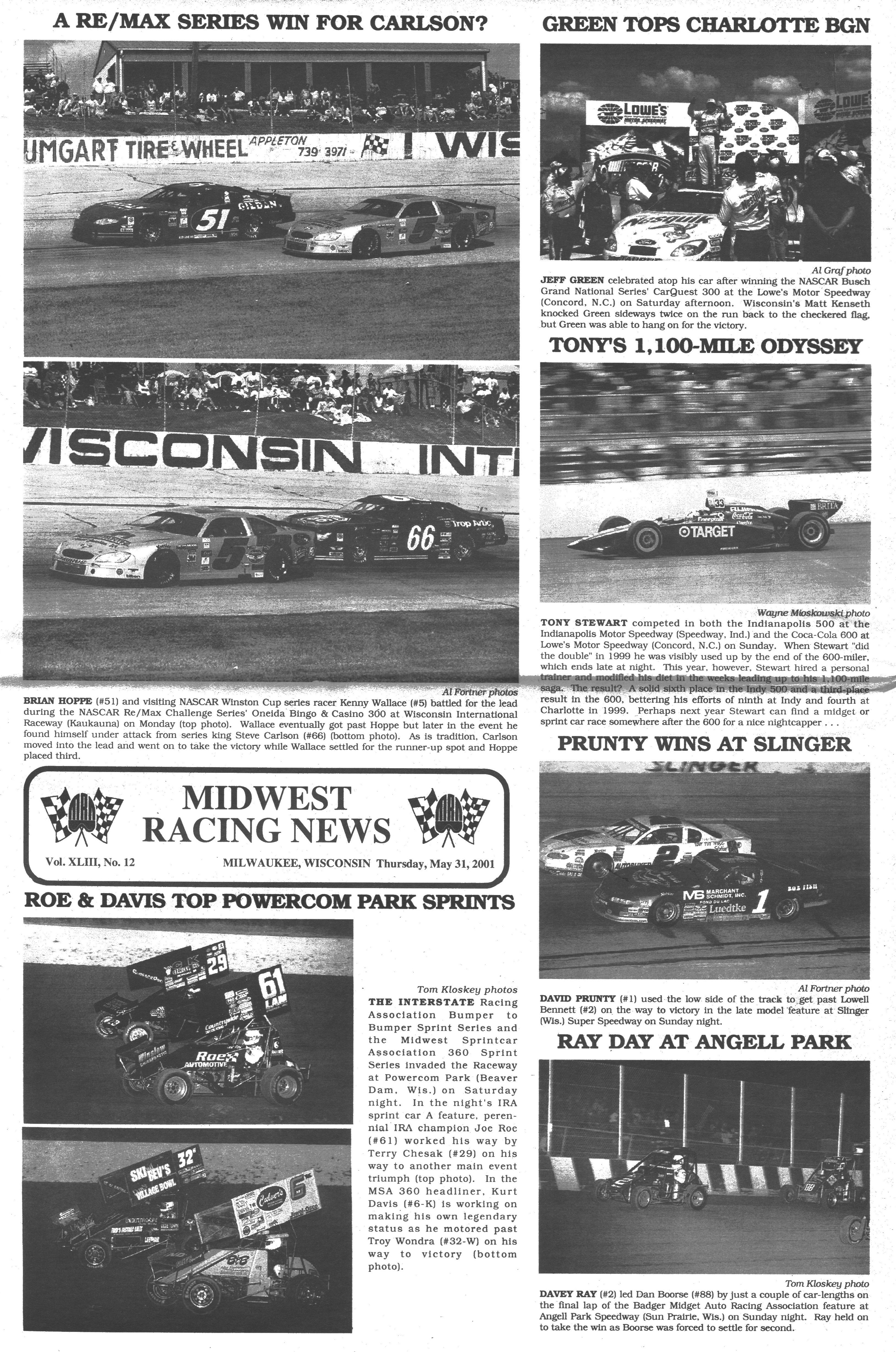 Midwest Racing News back cover