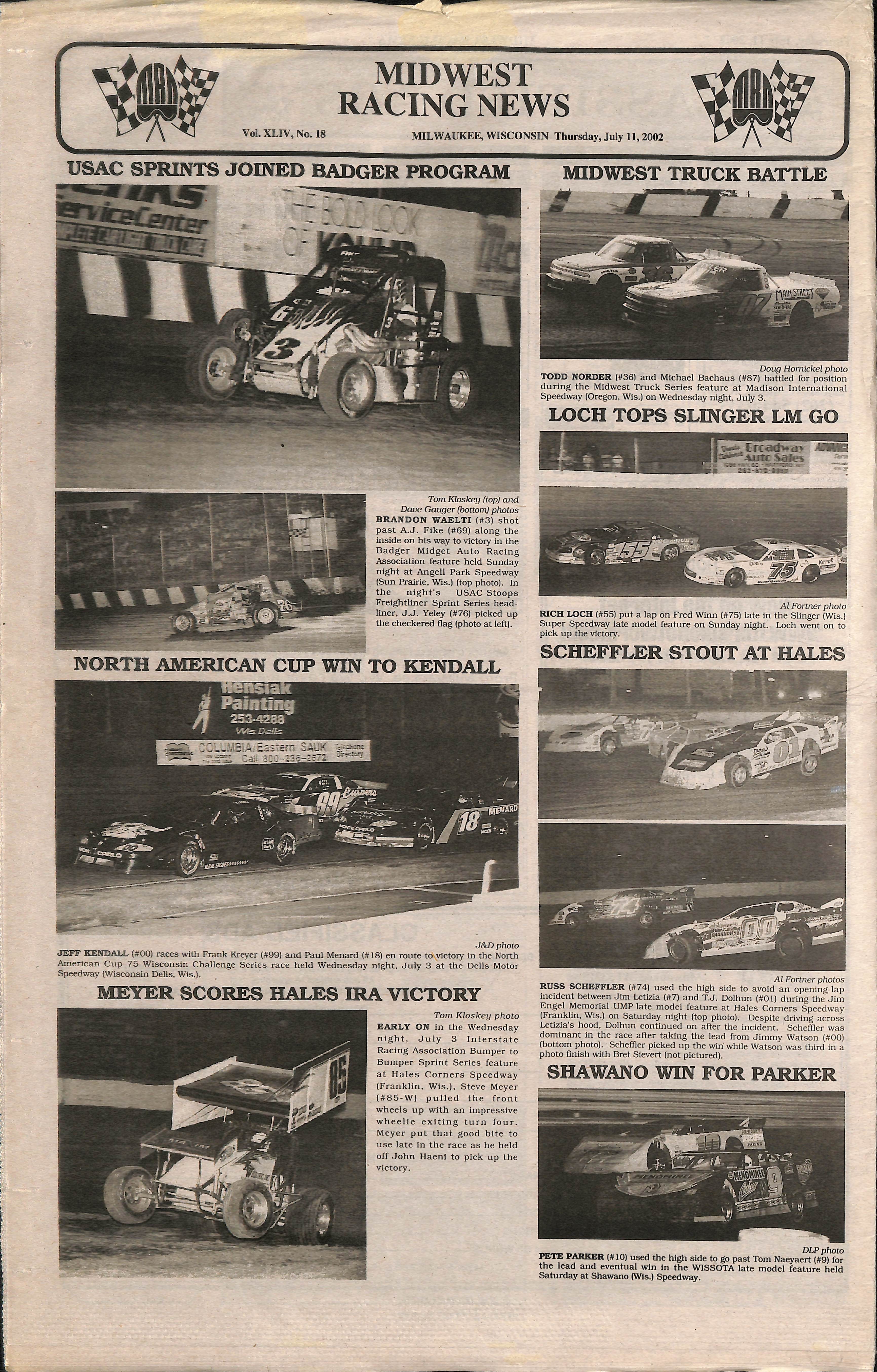 Midwest Racing News back cover